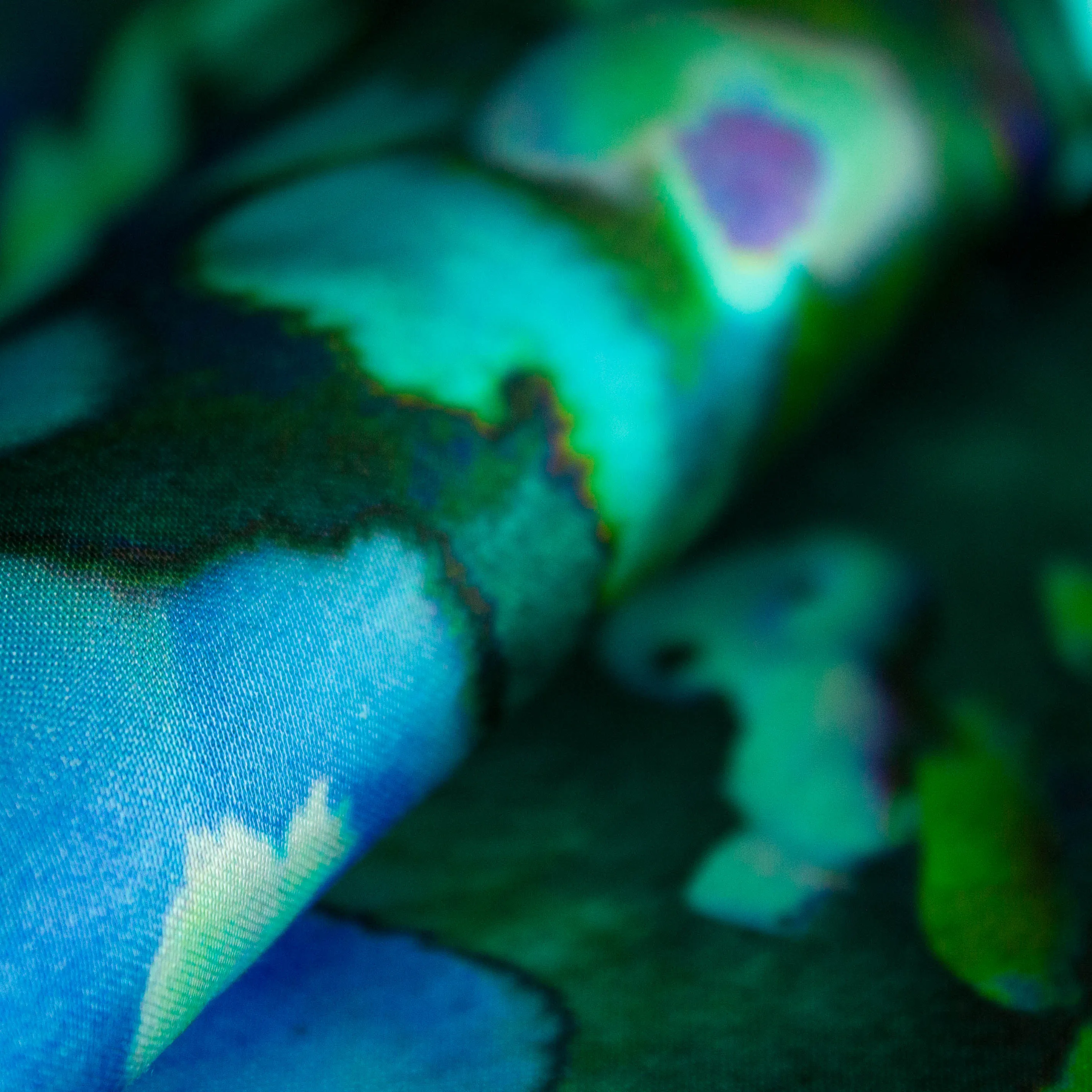 Viscose satijn groen / blauw