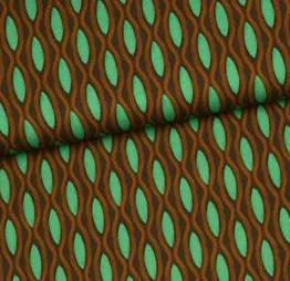 Viscose licht elastisch met een groen/bruin patroon