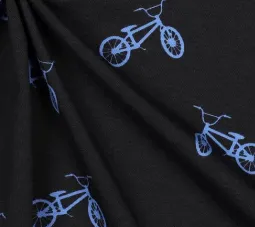 Tricot zwart met blauwe BMX fietsen