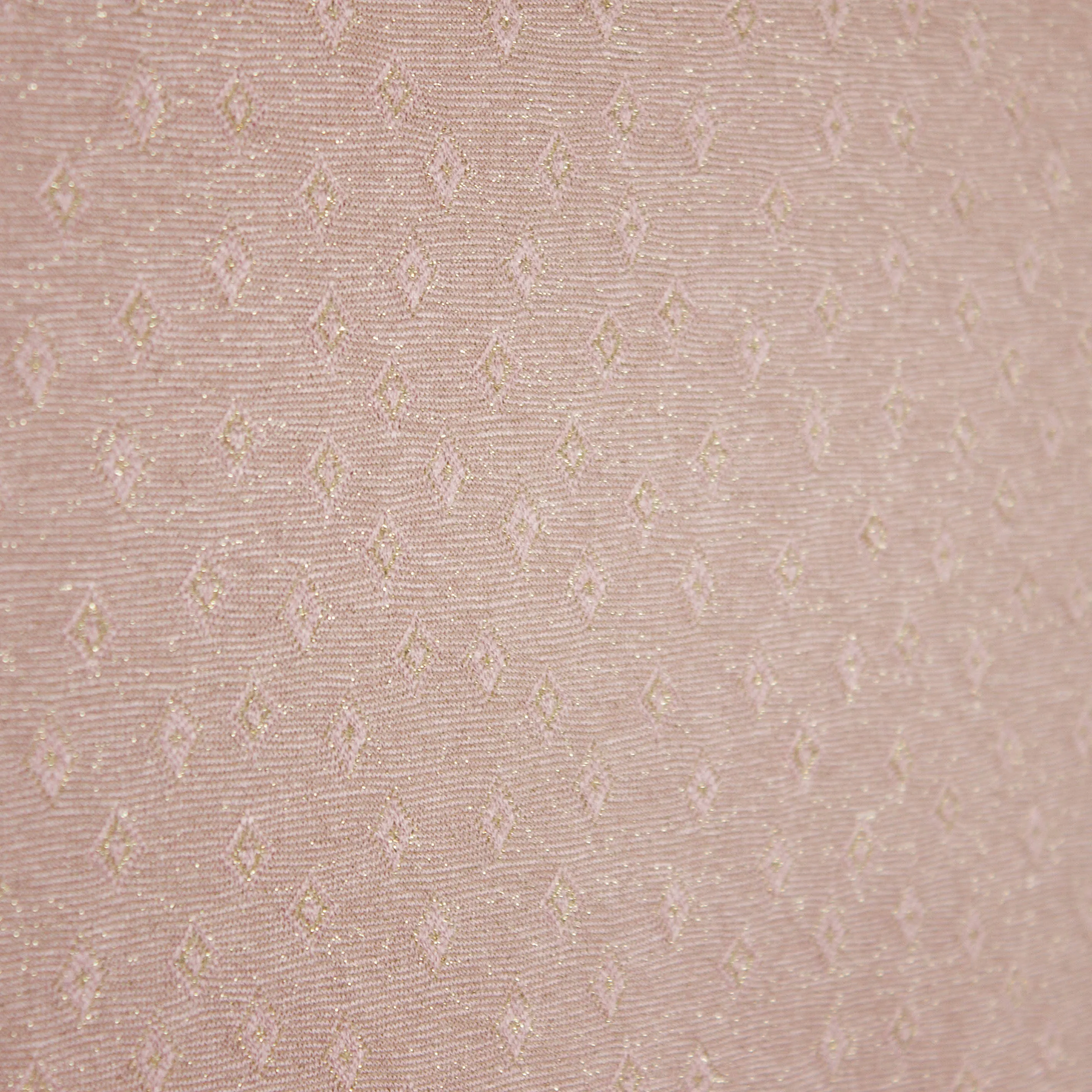 Viscose polyester oudroze met glinsterende ruitjes