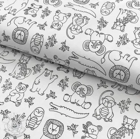 Tricot wit met dieren
