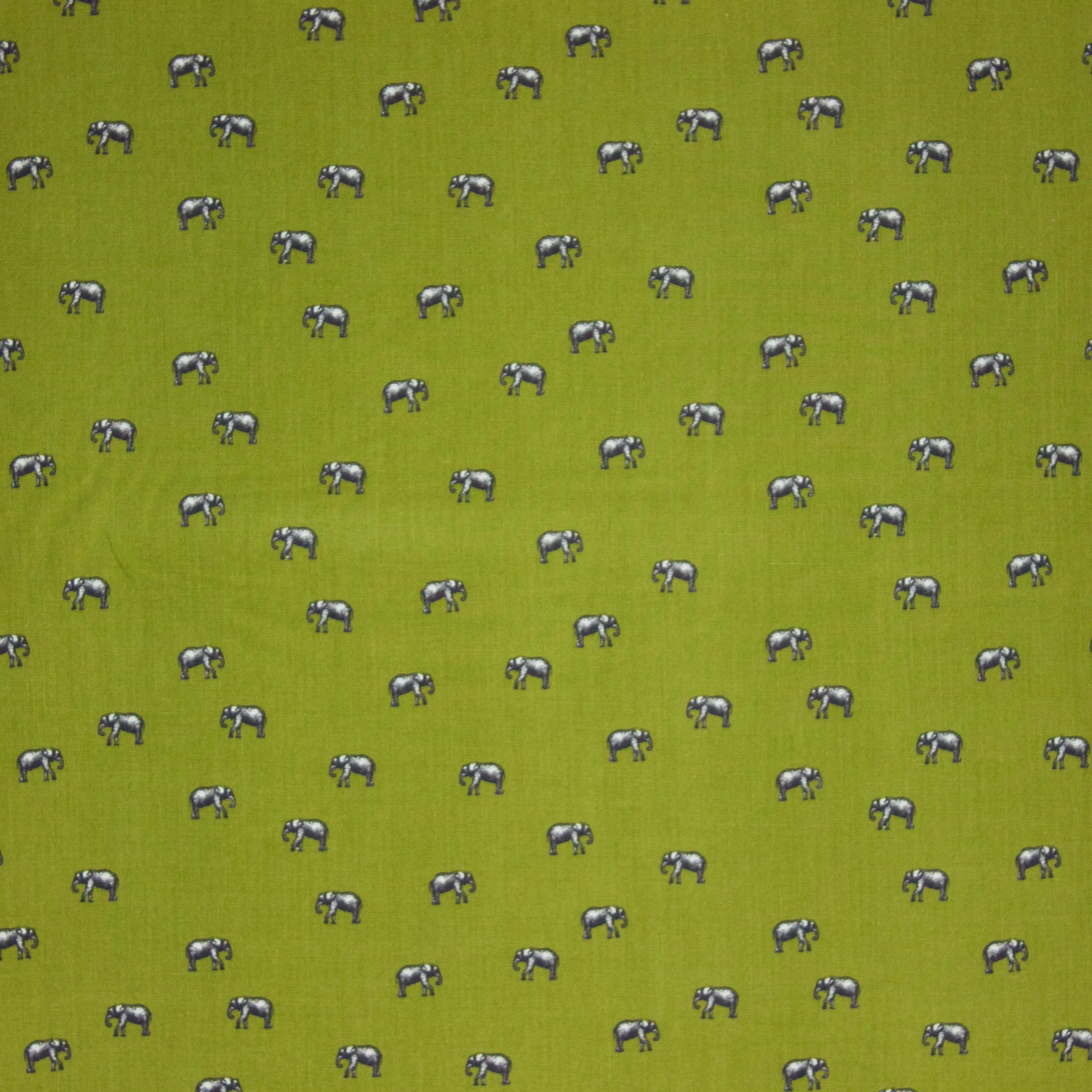 Viscose groen met olifanten