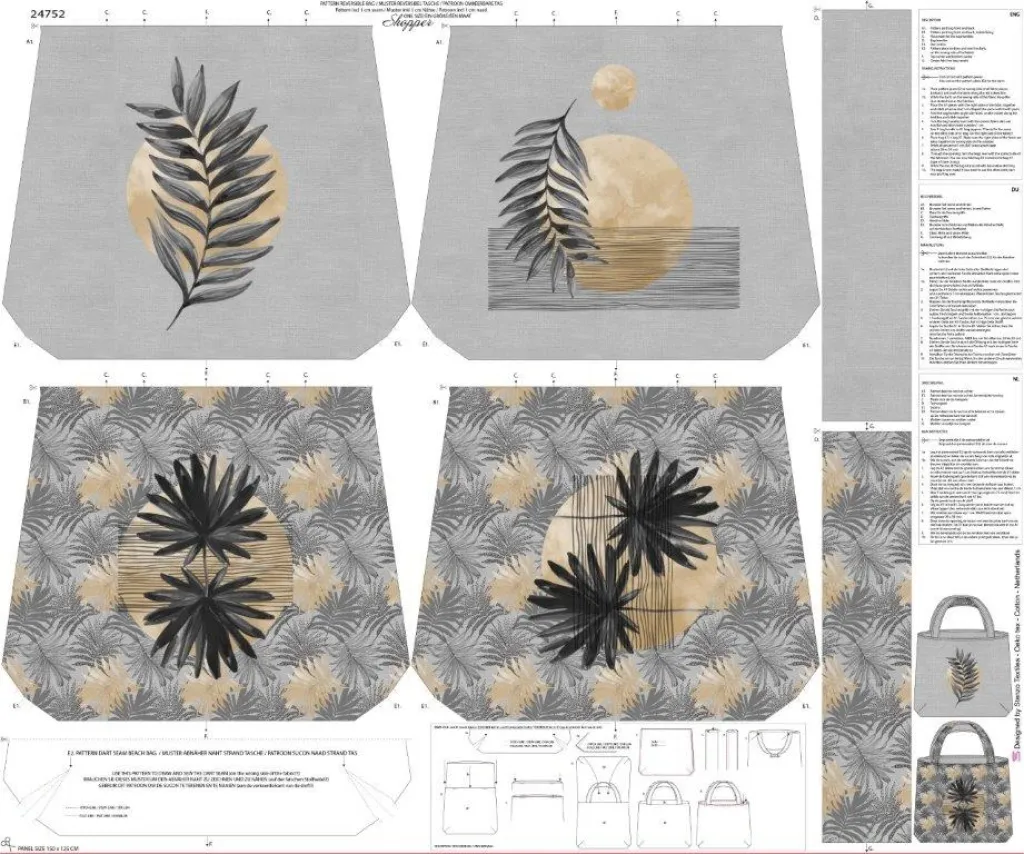 Paneel canvas 'Palm' tas