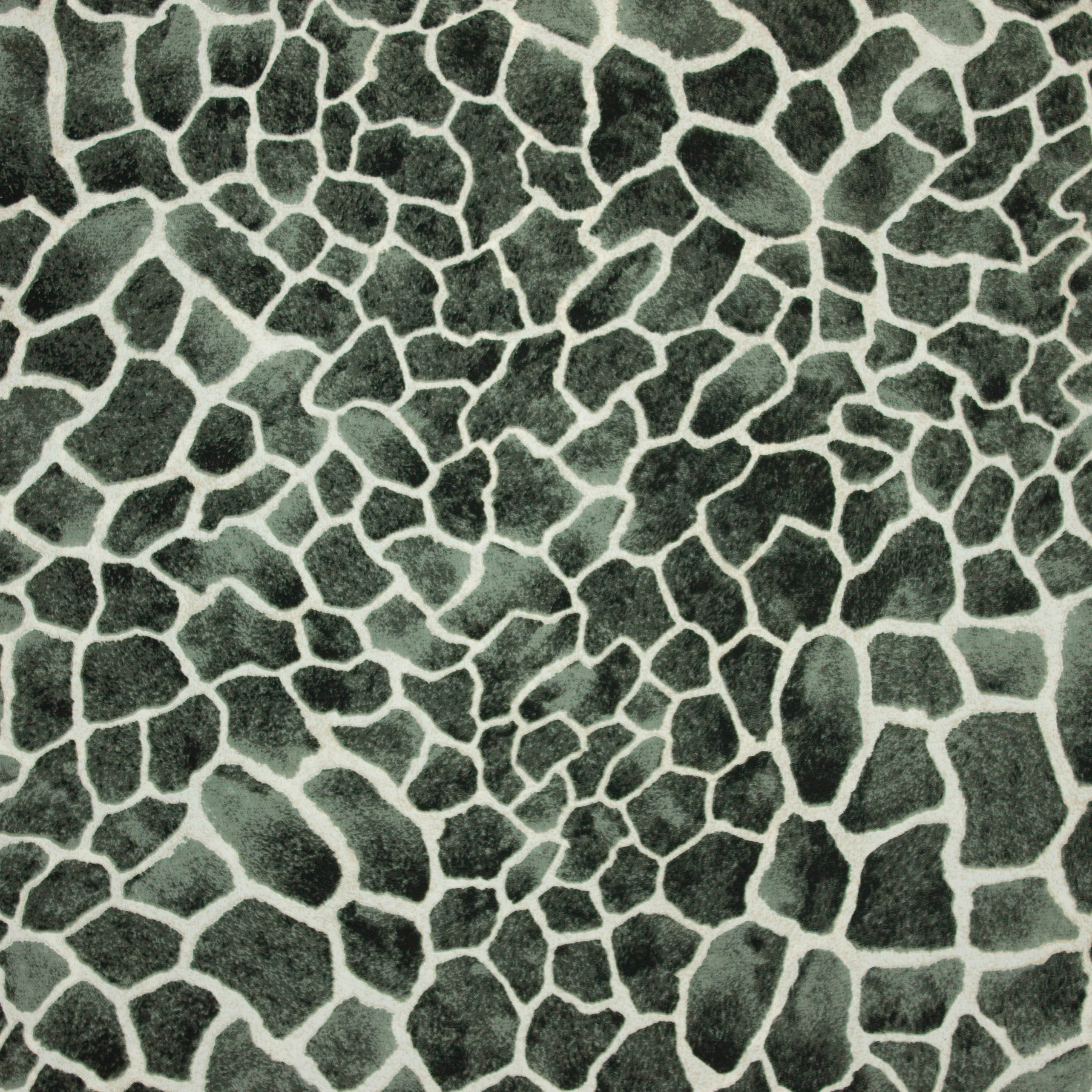 Polyester crêpe wit met groene vlekken