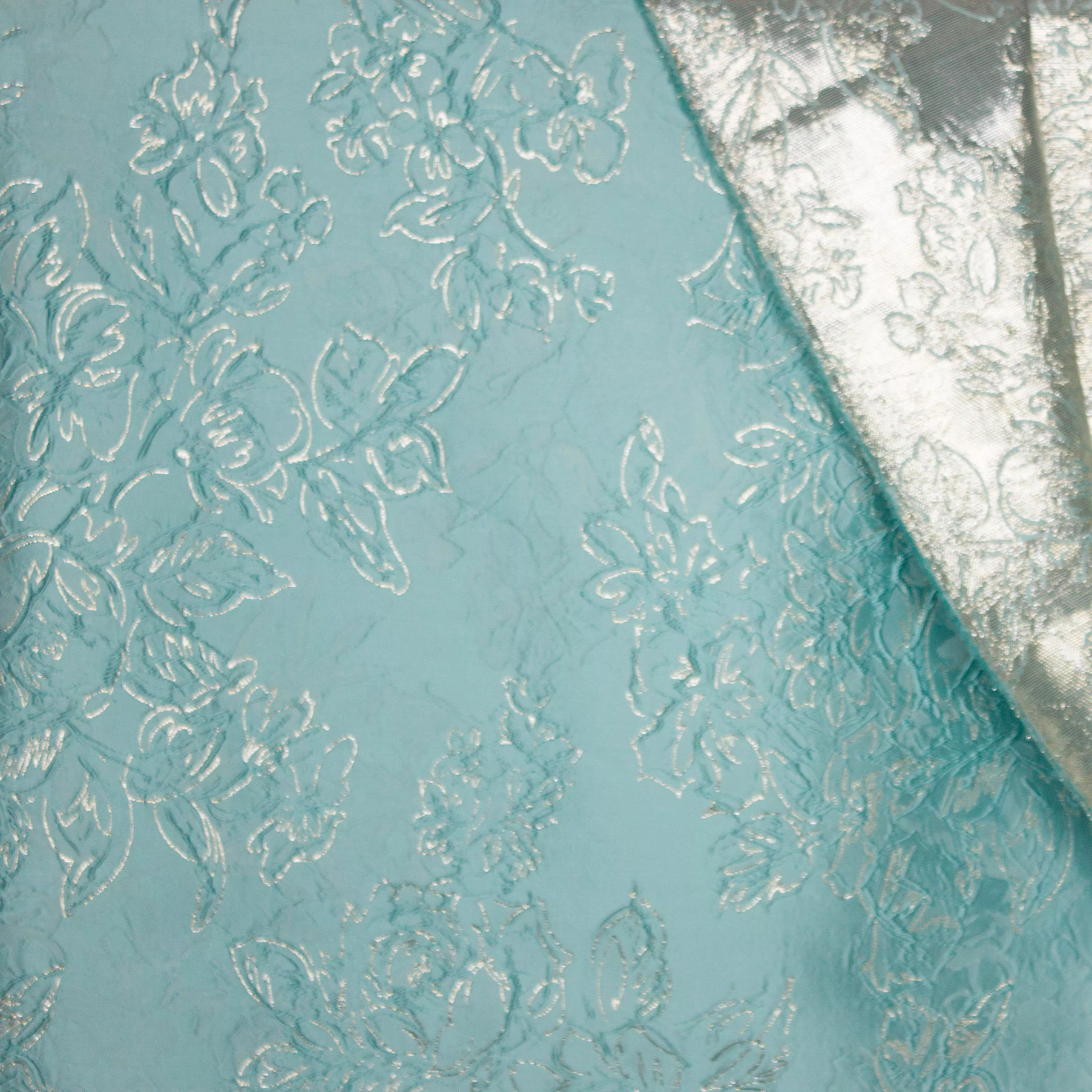 Jacquard double face munt zilver
