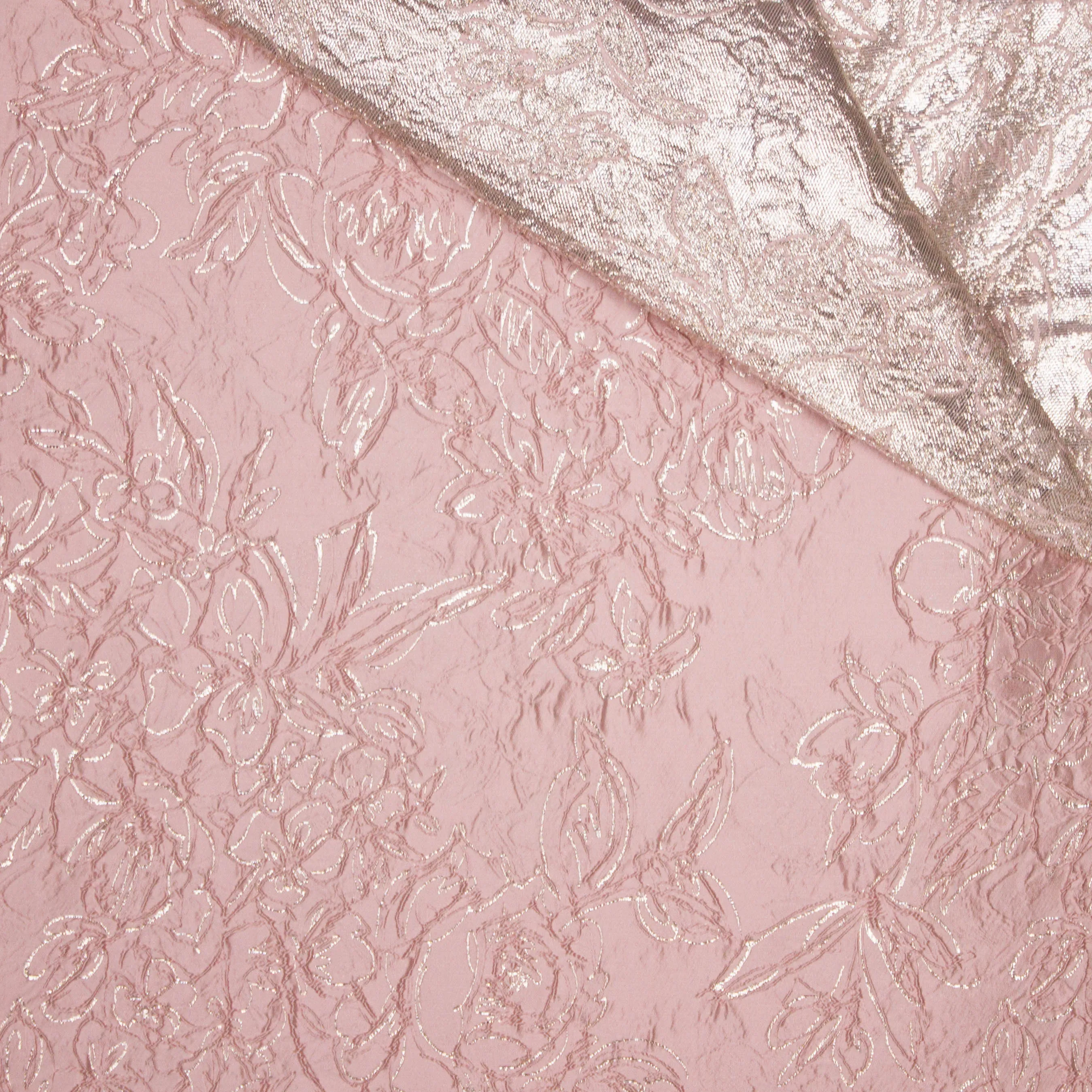Jacquard double face roze zilver