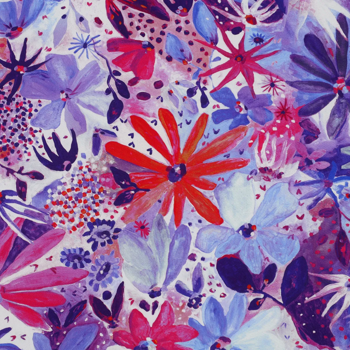 Lenzing ecovero met lilakleurige bloemen- Nerida Hansen