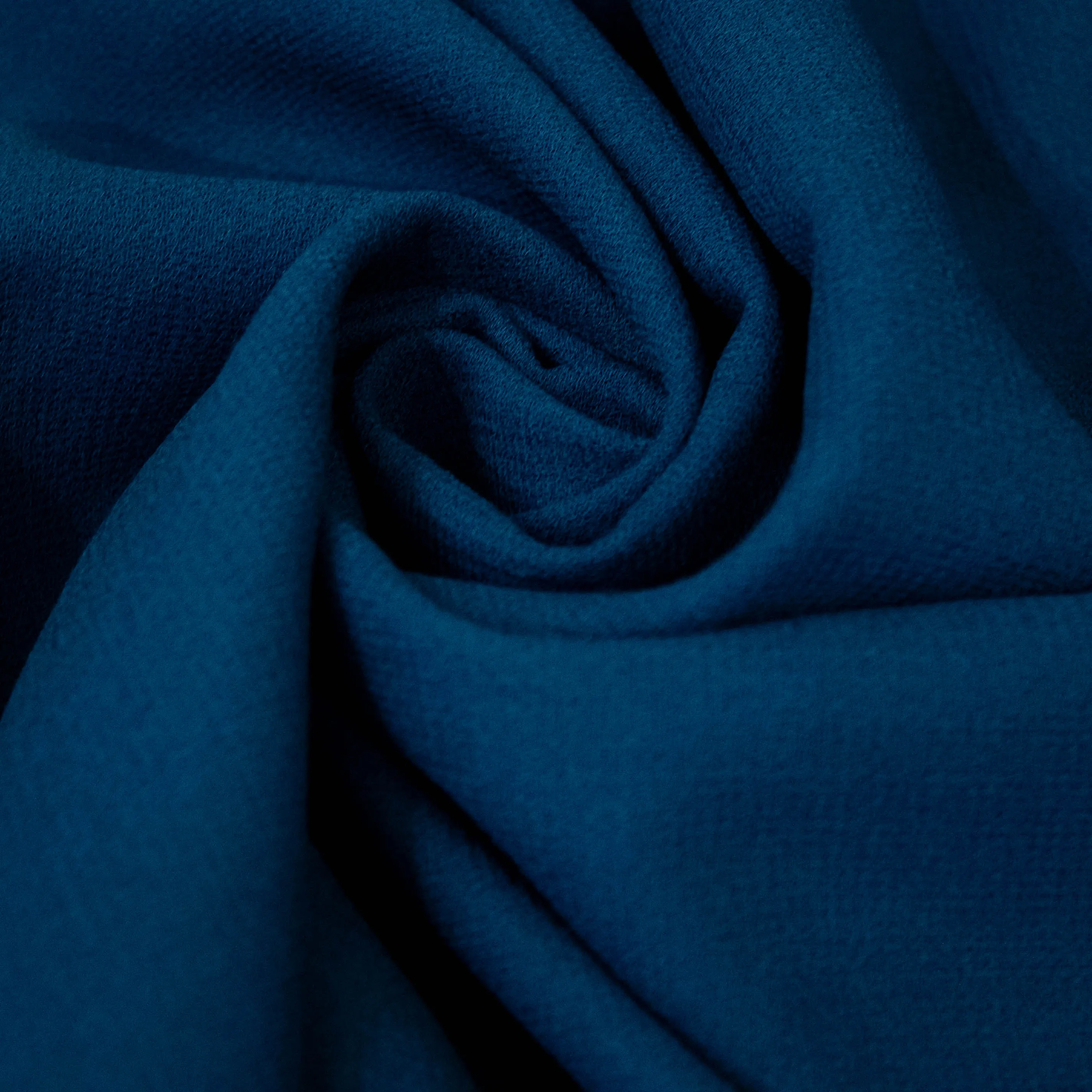 Dubbel crêpe uit zuivere wol donkerblauw   -  Lorré