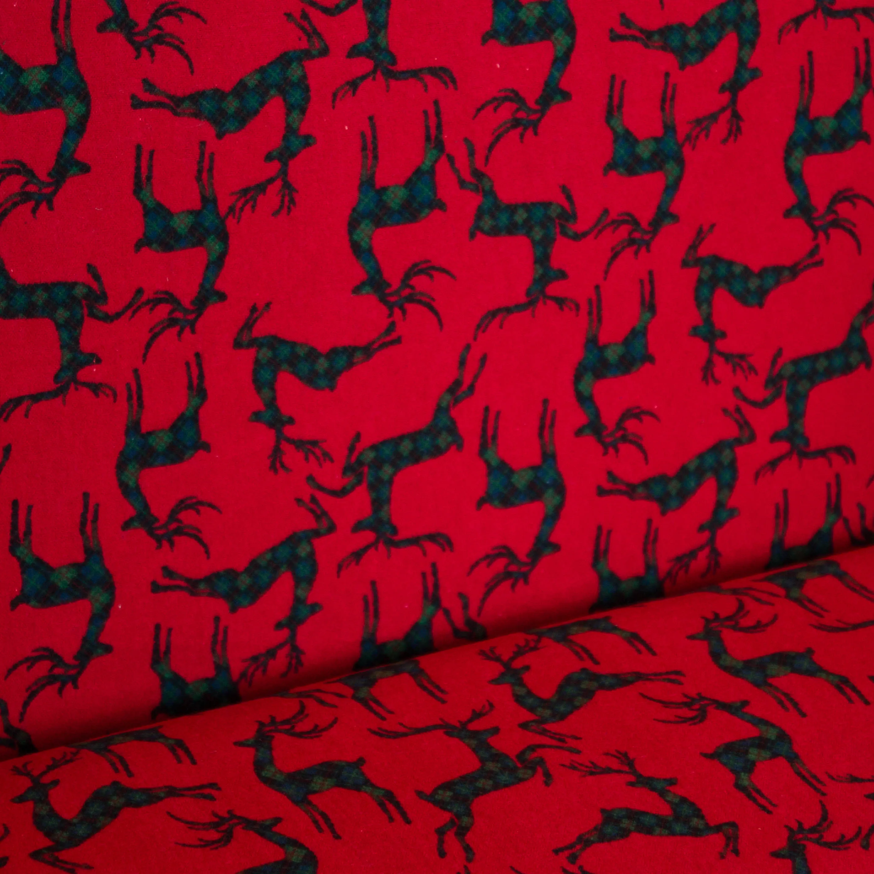 Katoen rood met herten