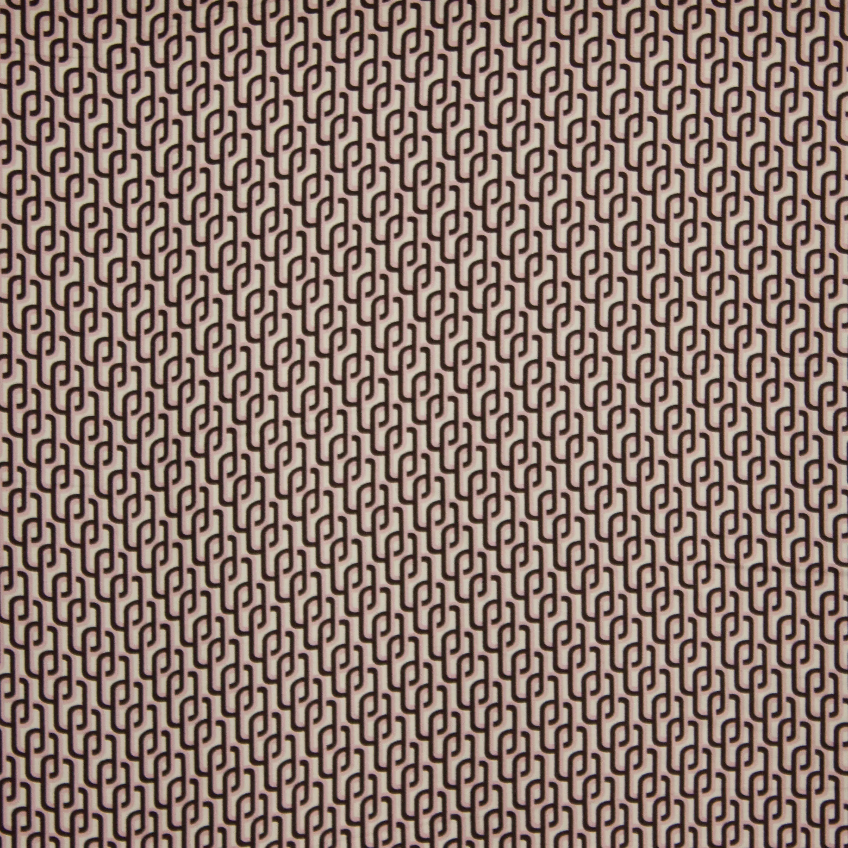 Viscose ecru met bruin roze ringen