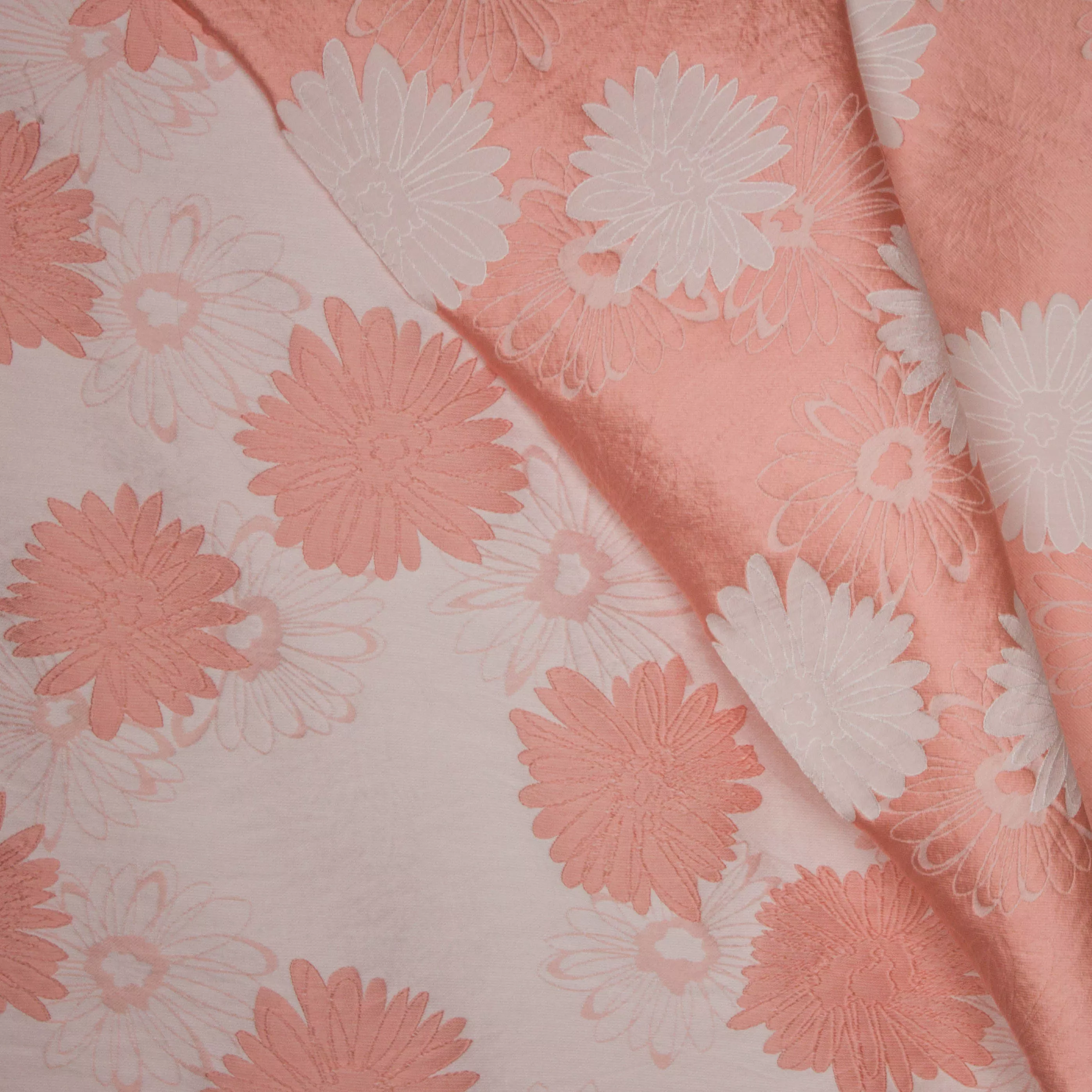 Jacquard double face zalmroze madelief