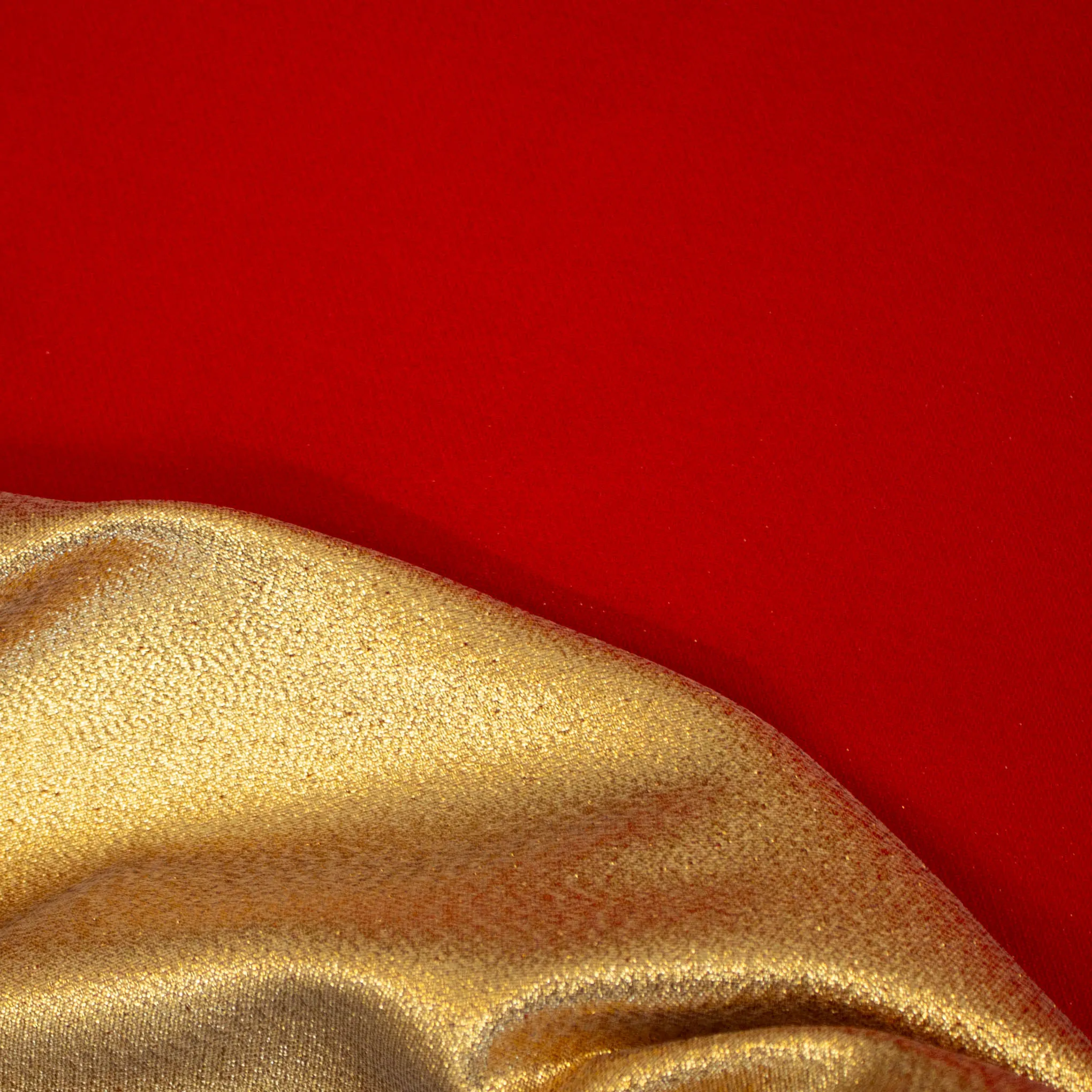 Dubbelzijdige zijde jacquard glanzend rood en goud - Lorré