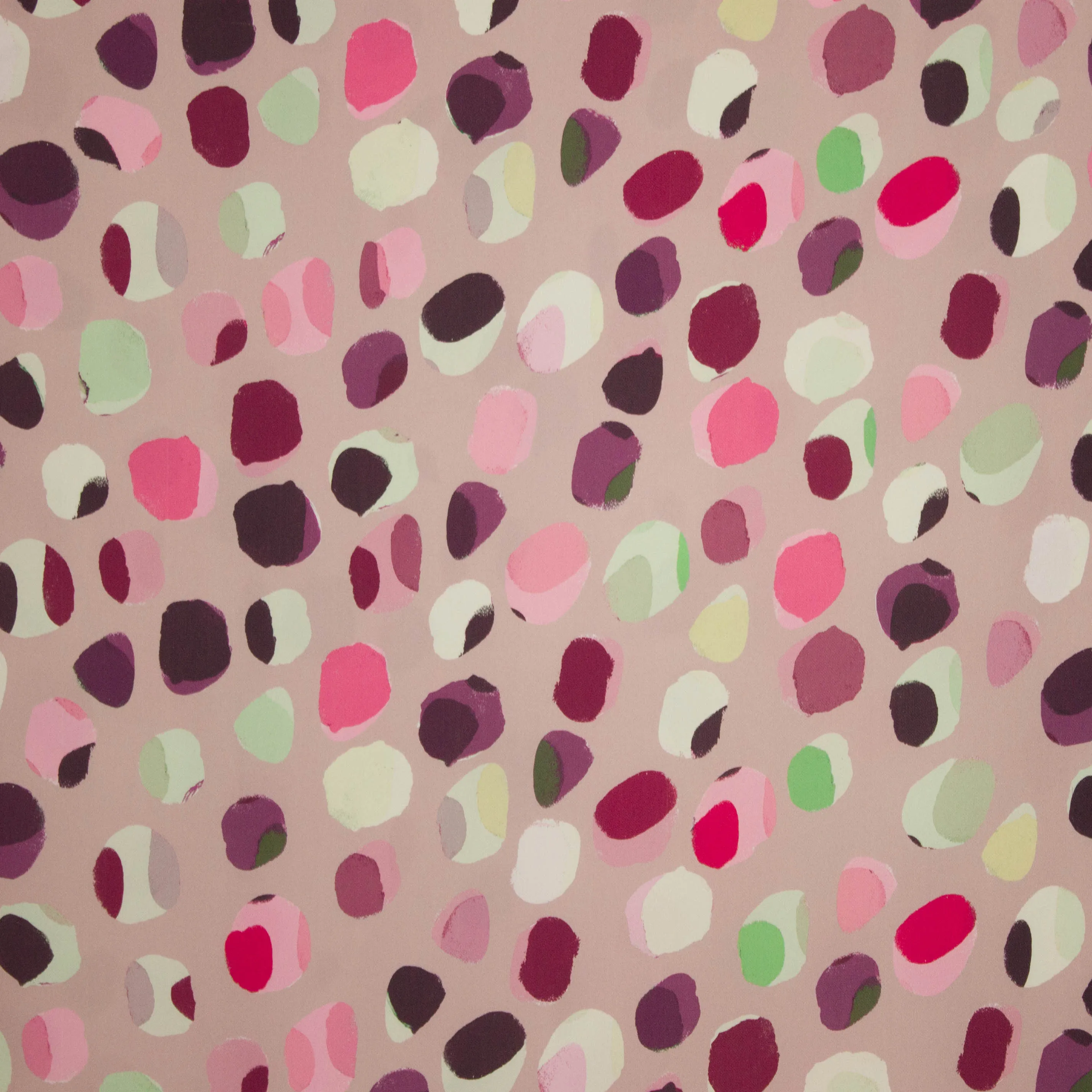 Viscose crêpe lila bollen motief