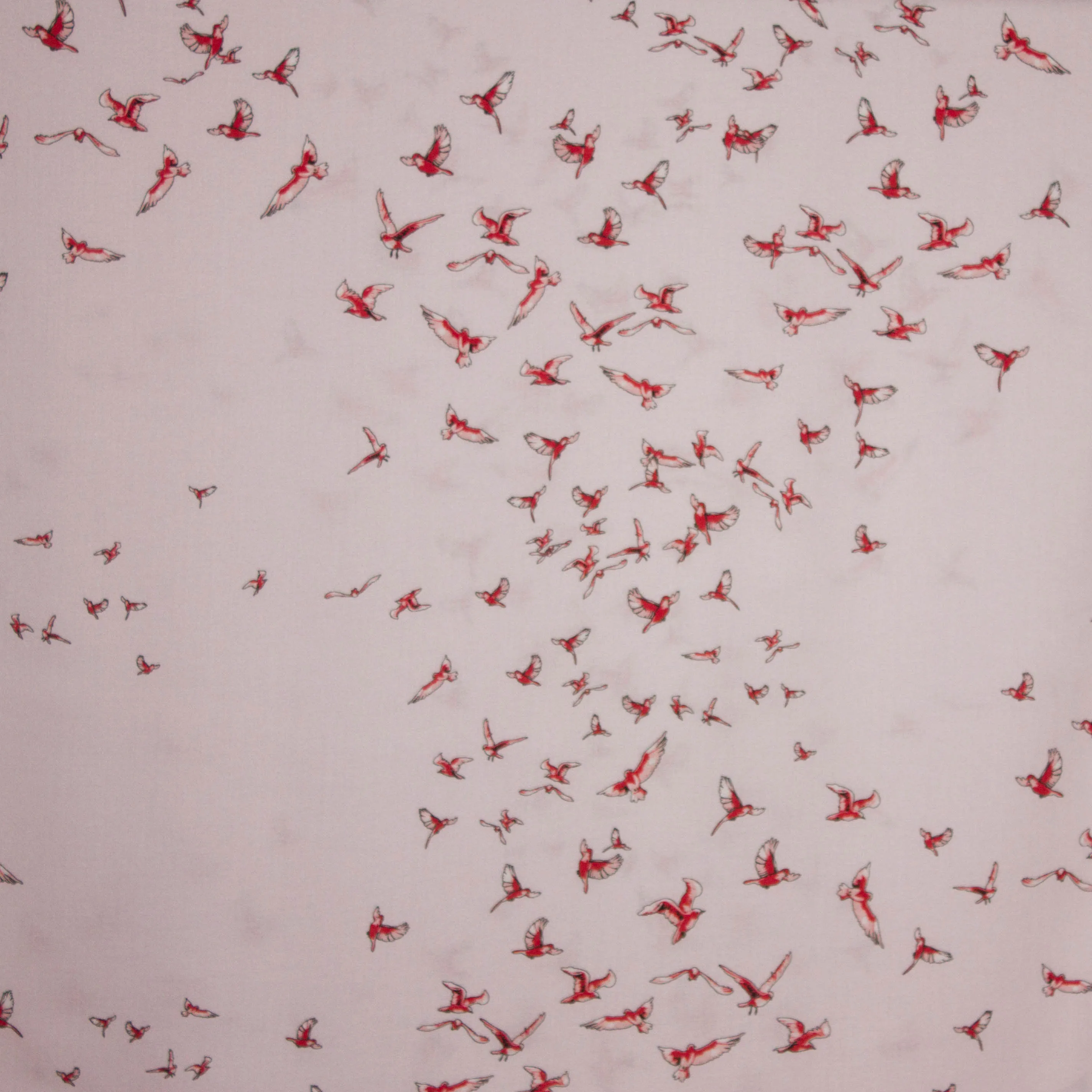 Viscose roze vogel motief
