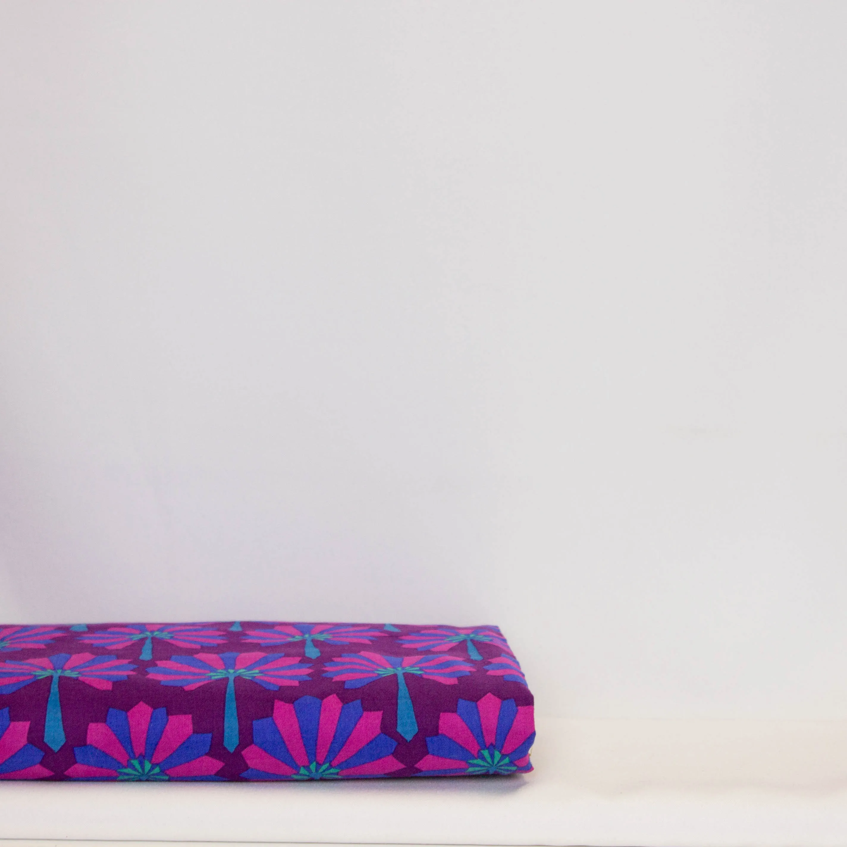 Katoen paars met blauw-roze waaier