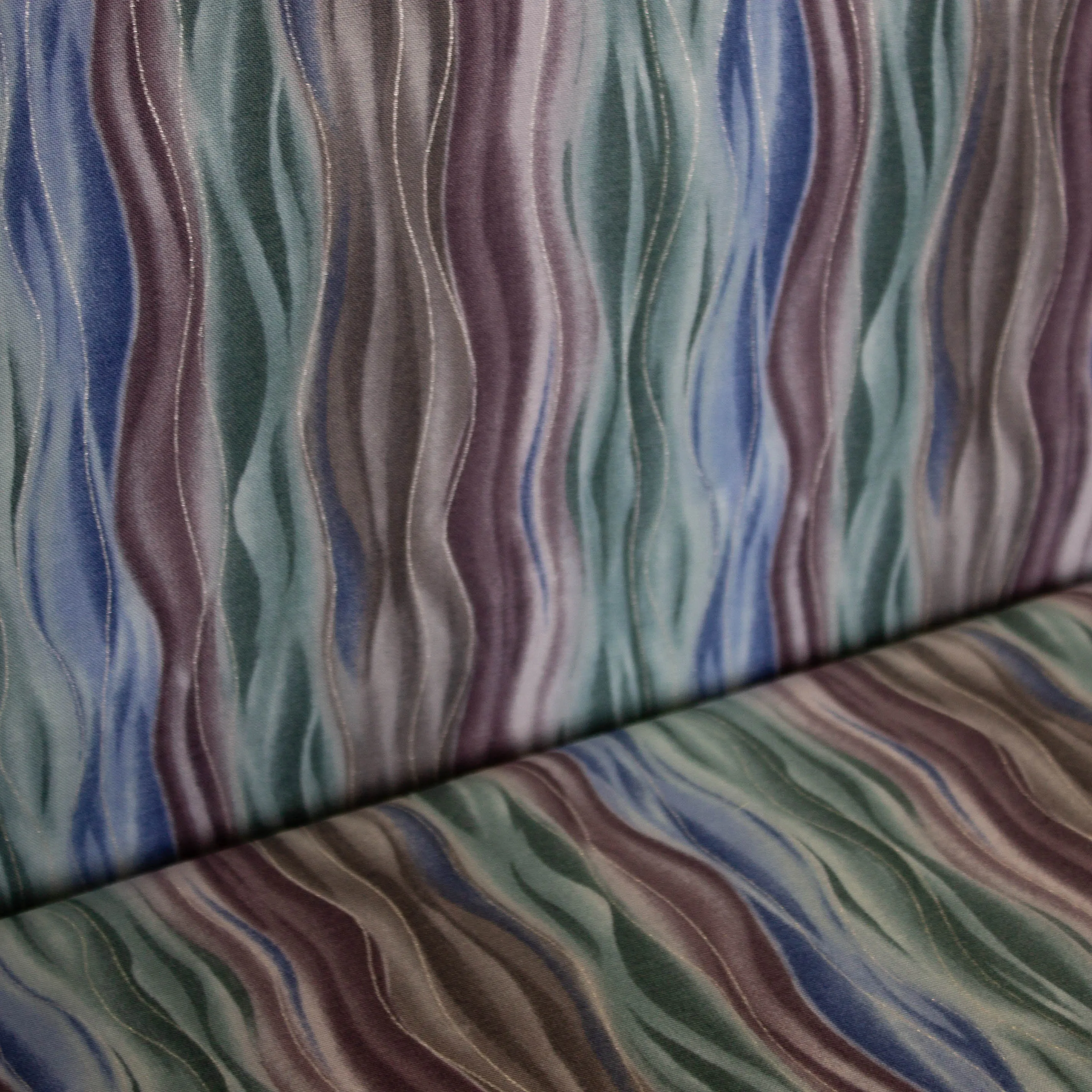 Katoen abstracte golven print