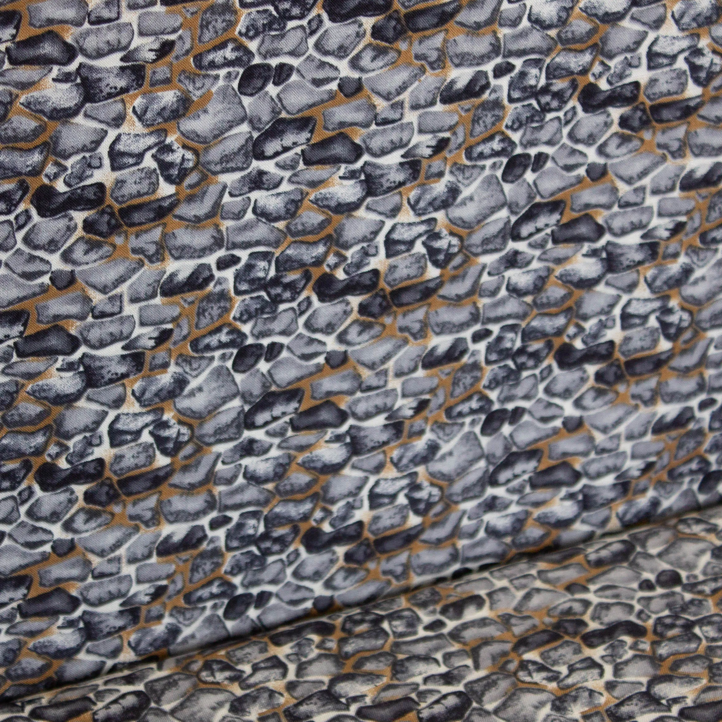 Katoen met stenen print