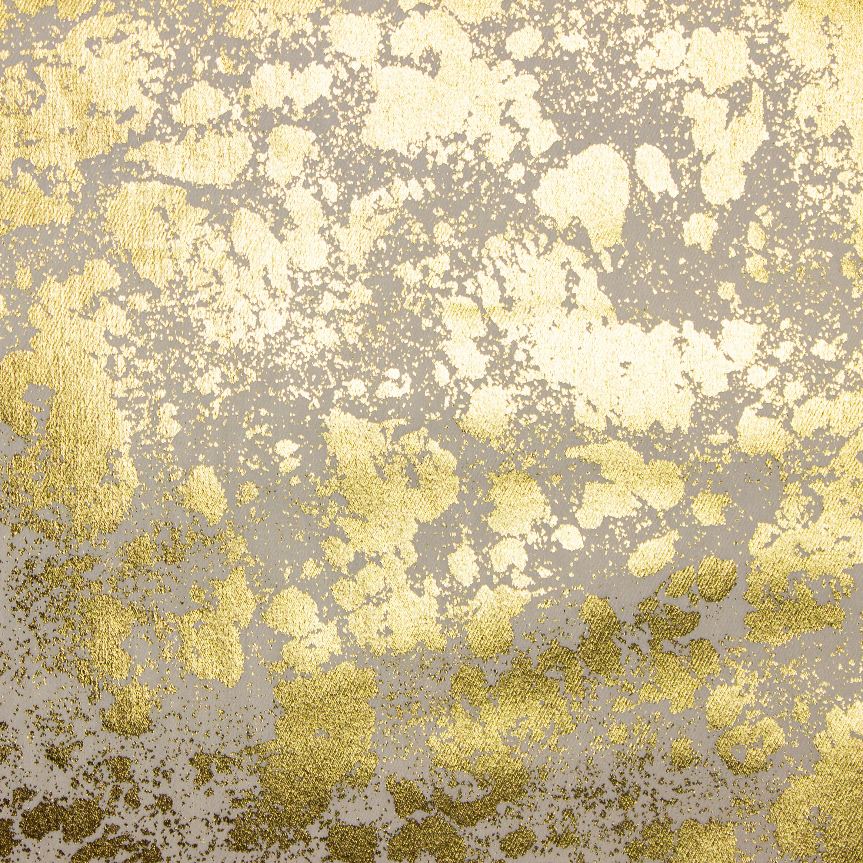 Katoen polyester twill wit met gouden patroon