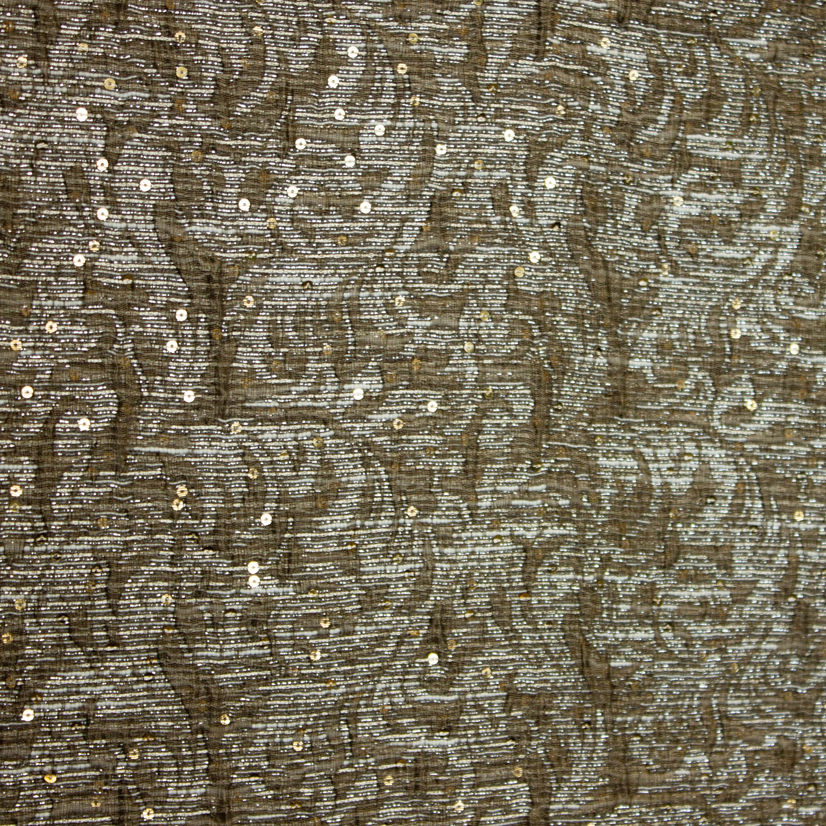Jacquard bruin patroon met glinstering