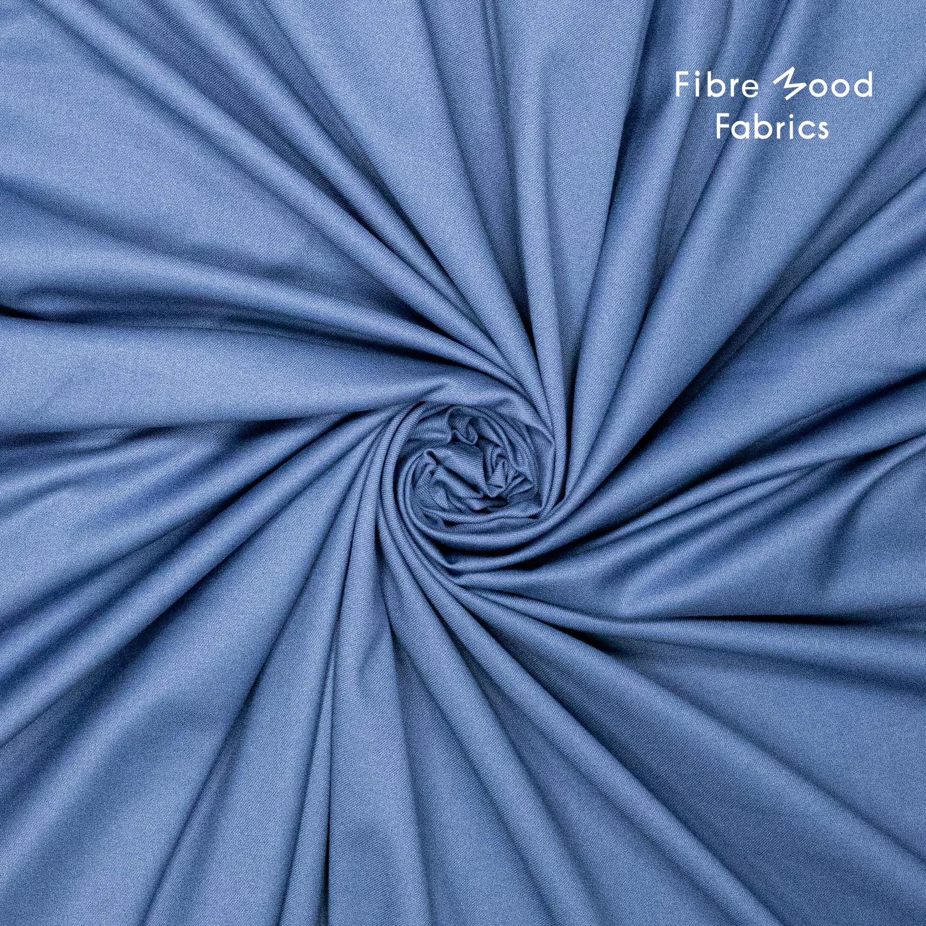 Polyestermengeling blauw soft twill - Fibre Mood