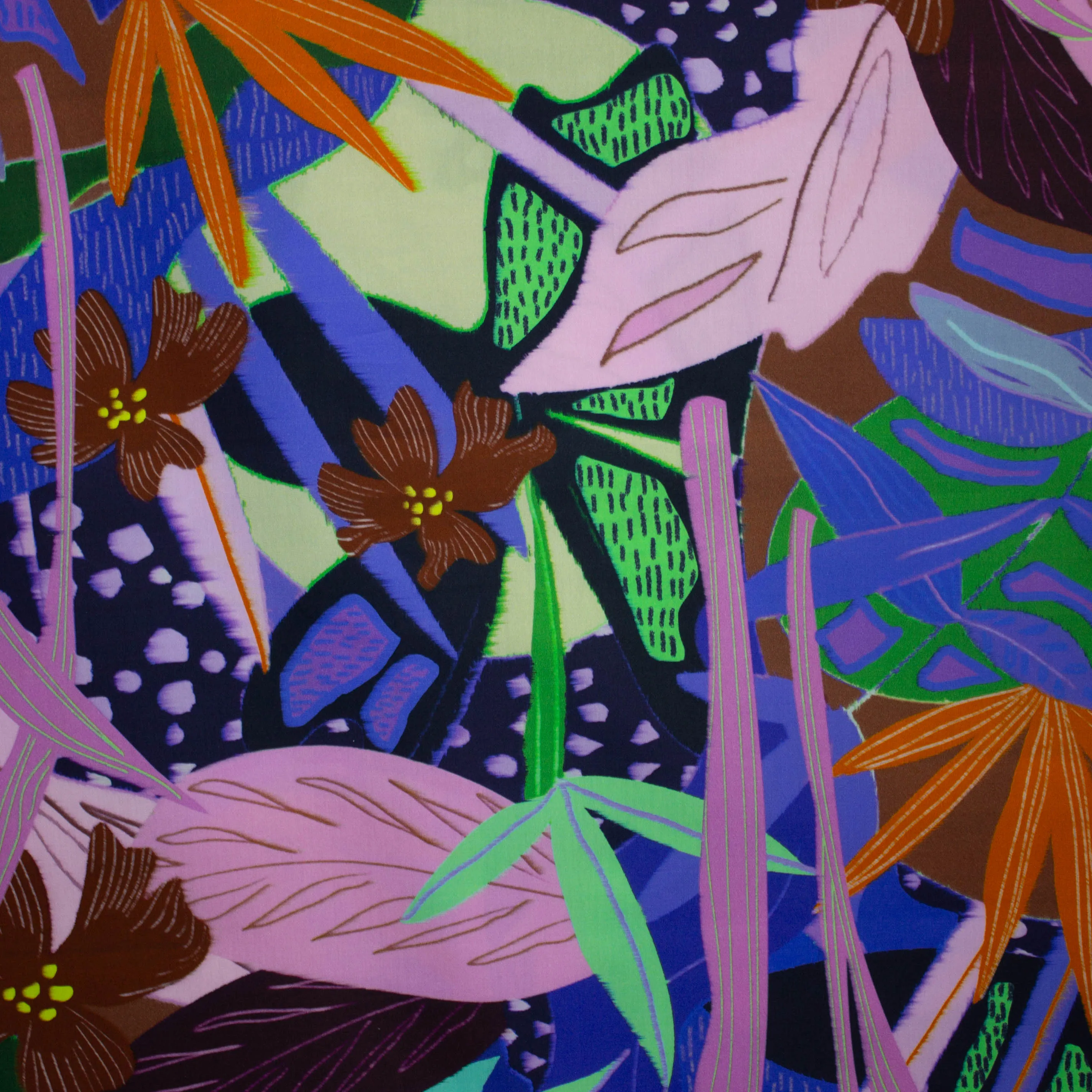 Katoen met abstracte print