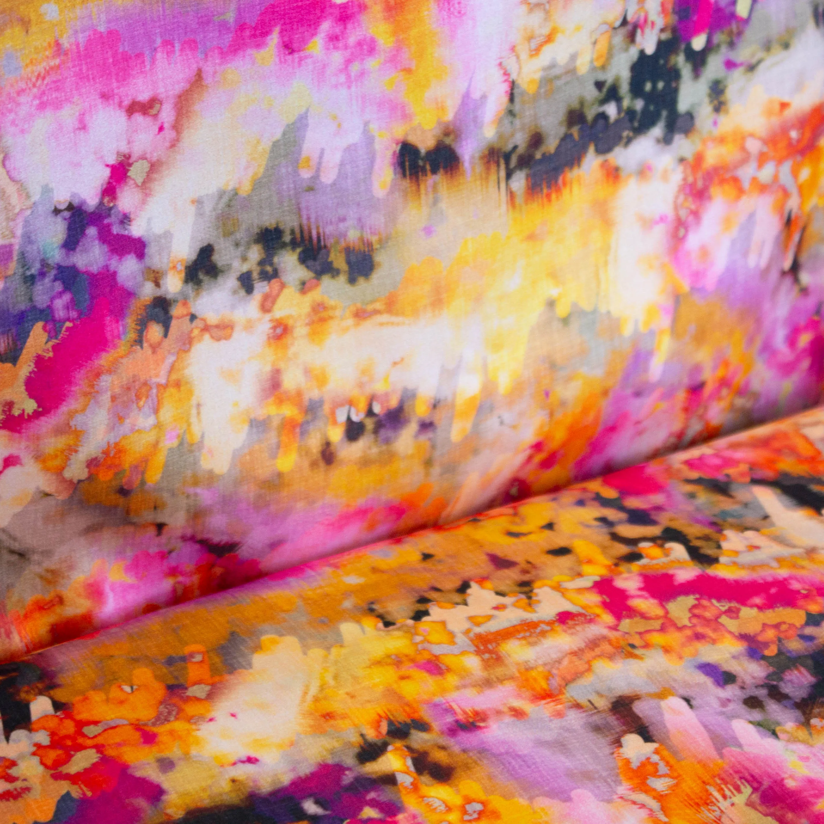 Satijn polyester abstracte kleurrijke print