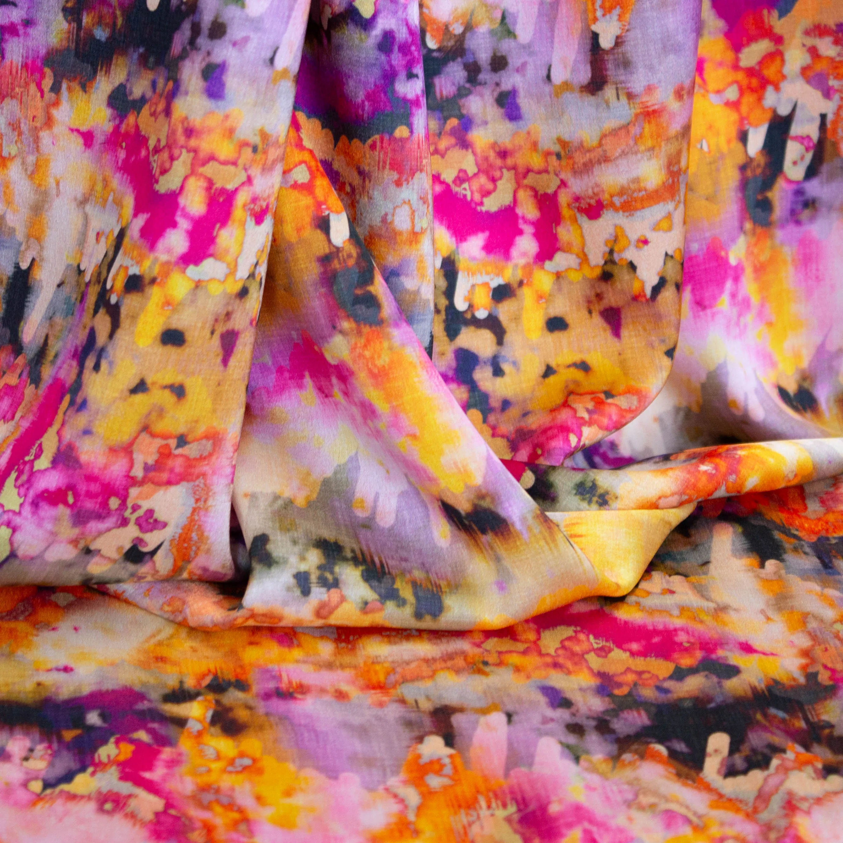 Satijn polyester abstracte kleurrijke print