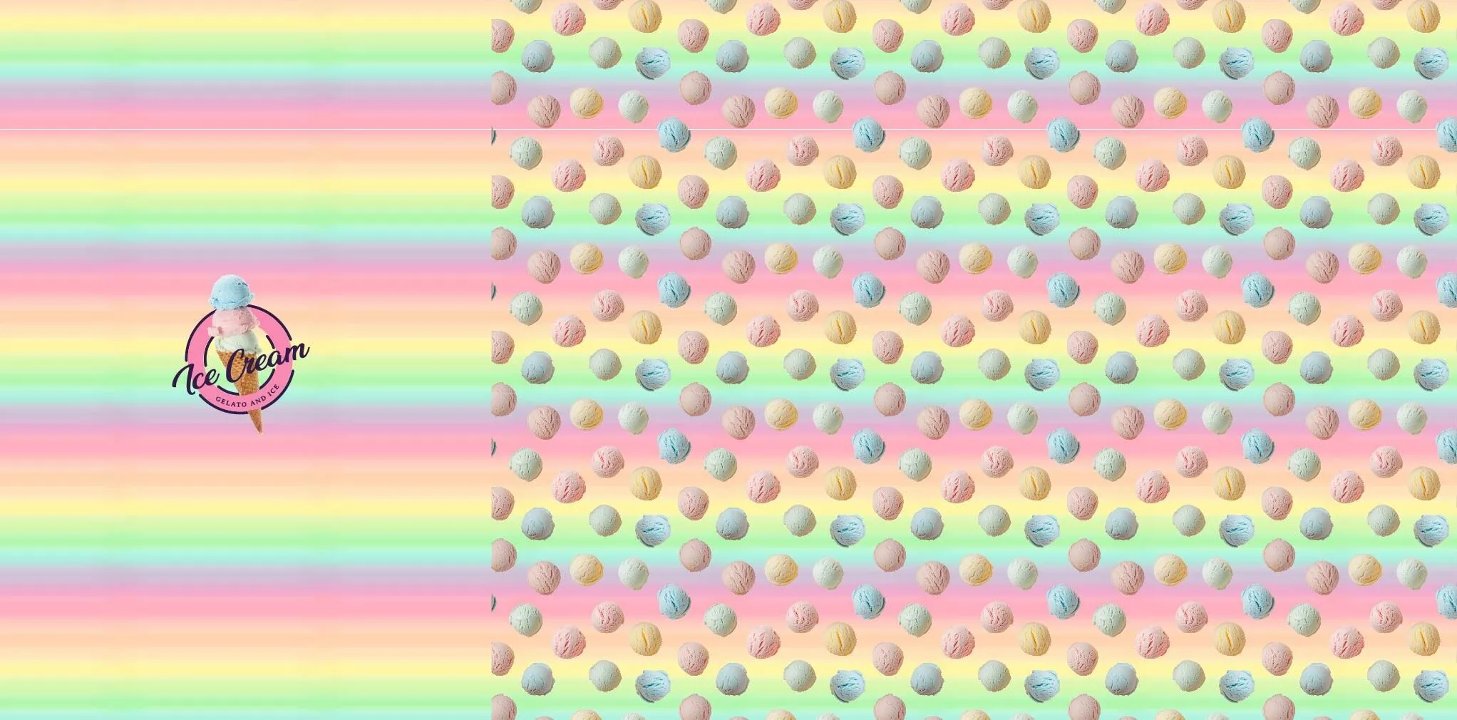 Paneel regenboog ice cream 150cm x 75cm
