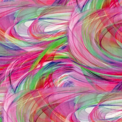 Viscose nylon twill met roze lijnen