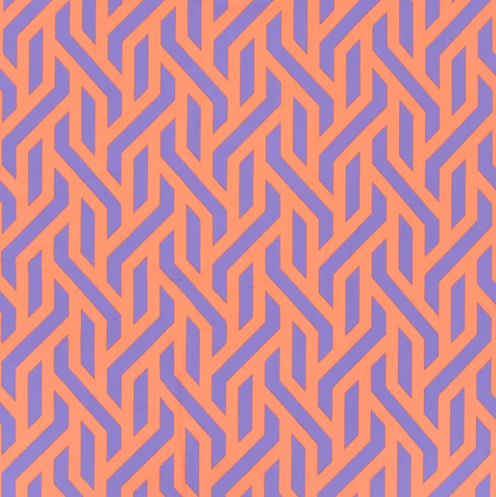 Polyester abstract patroon koraal/paars