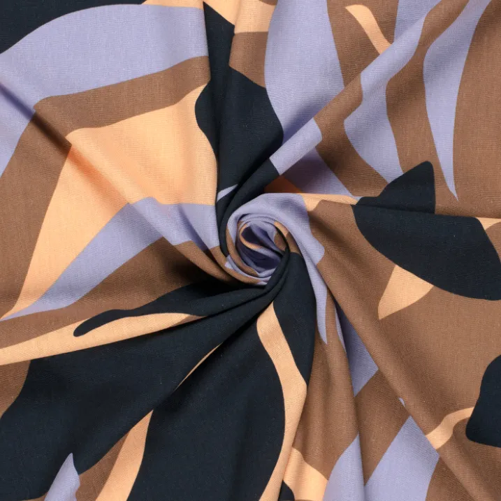 Geweven viscose linnen abstract patroon