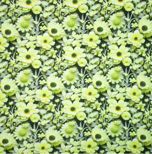 Tricot groen 3D bloemen