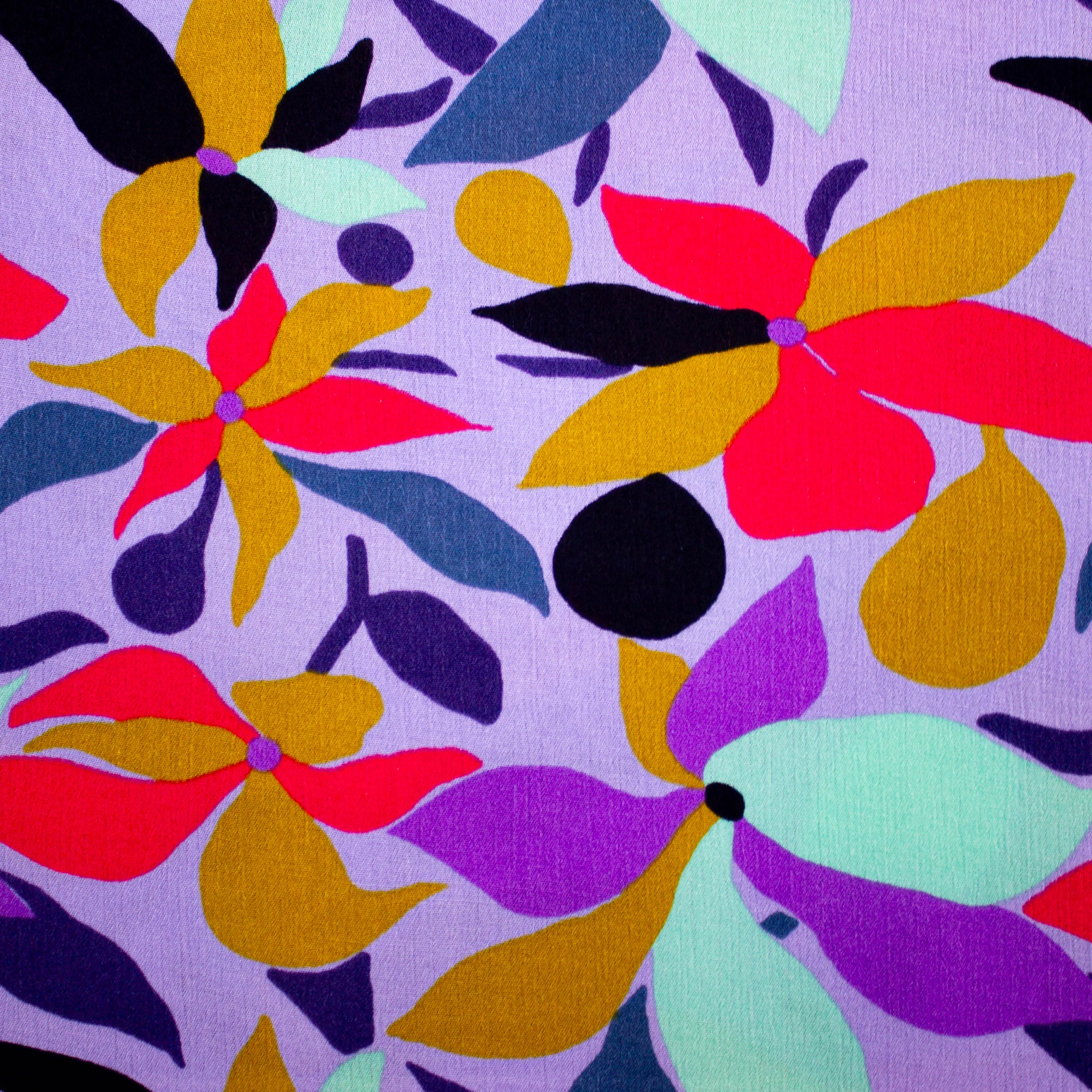 Viscose paars met bloemen