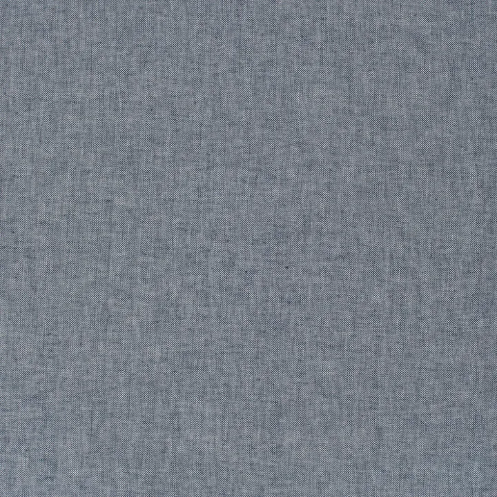 Chambré stof visgraat jeansblauw