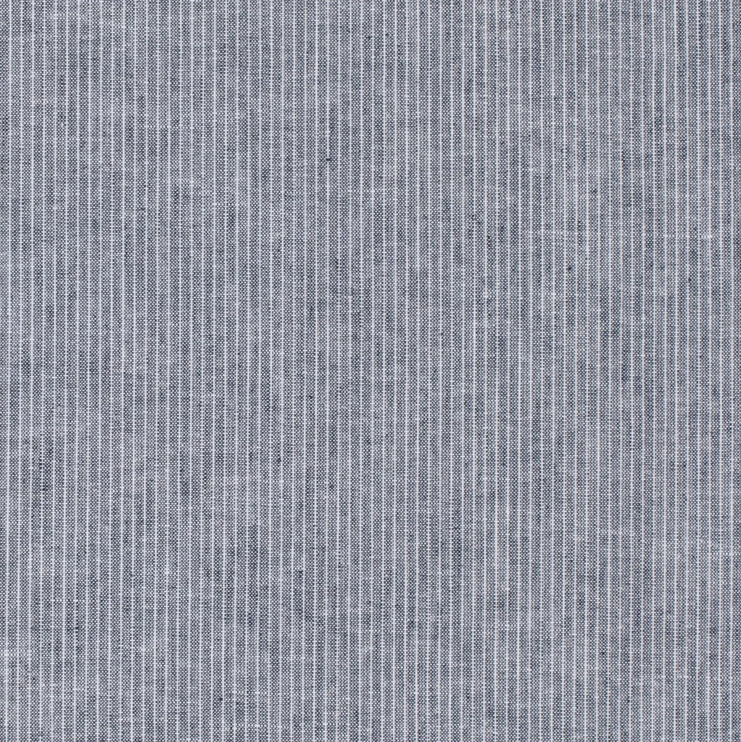 Chambré stof melange jeansblauw gestreept