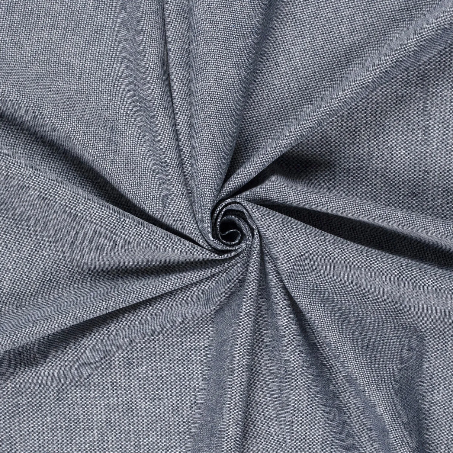 Chambré stof melange jeansblauw