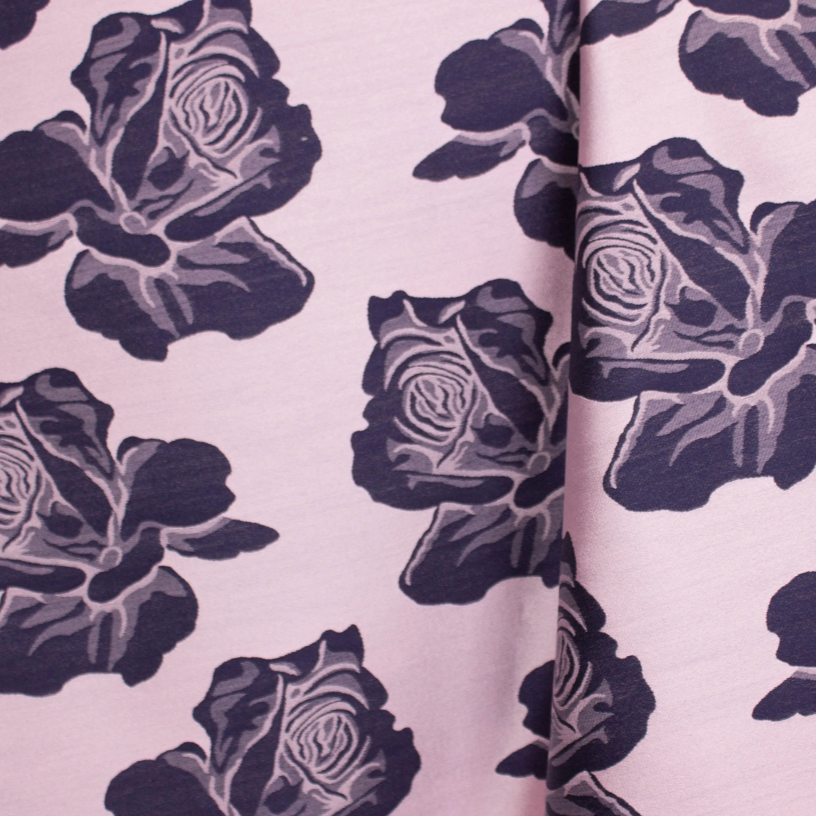 Jacquard zijde lila/paars met bloemen - Lorré