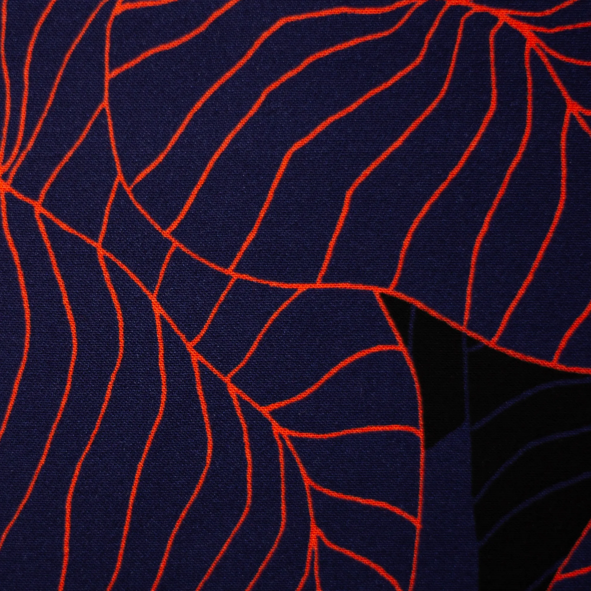 Viscose zwart met oranje bladeren 'Tropical forest' - Thorsten Berger
