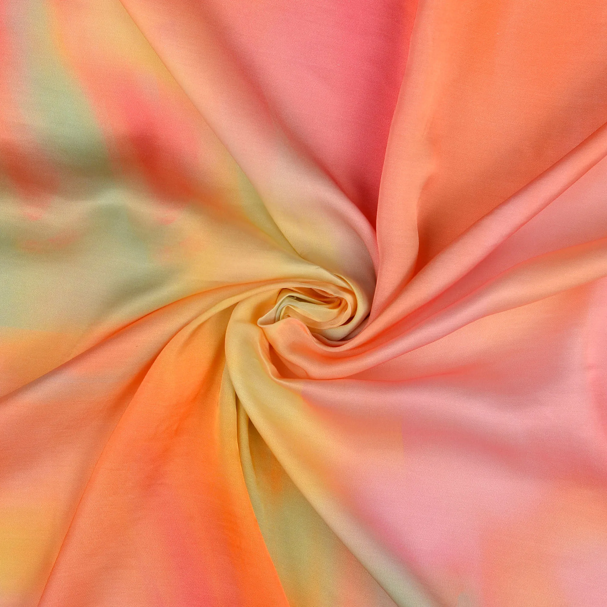 Viscose satijn oranje print