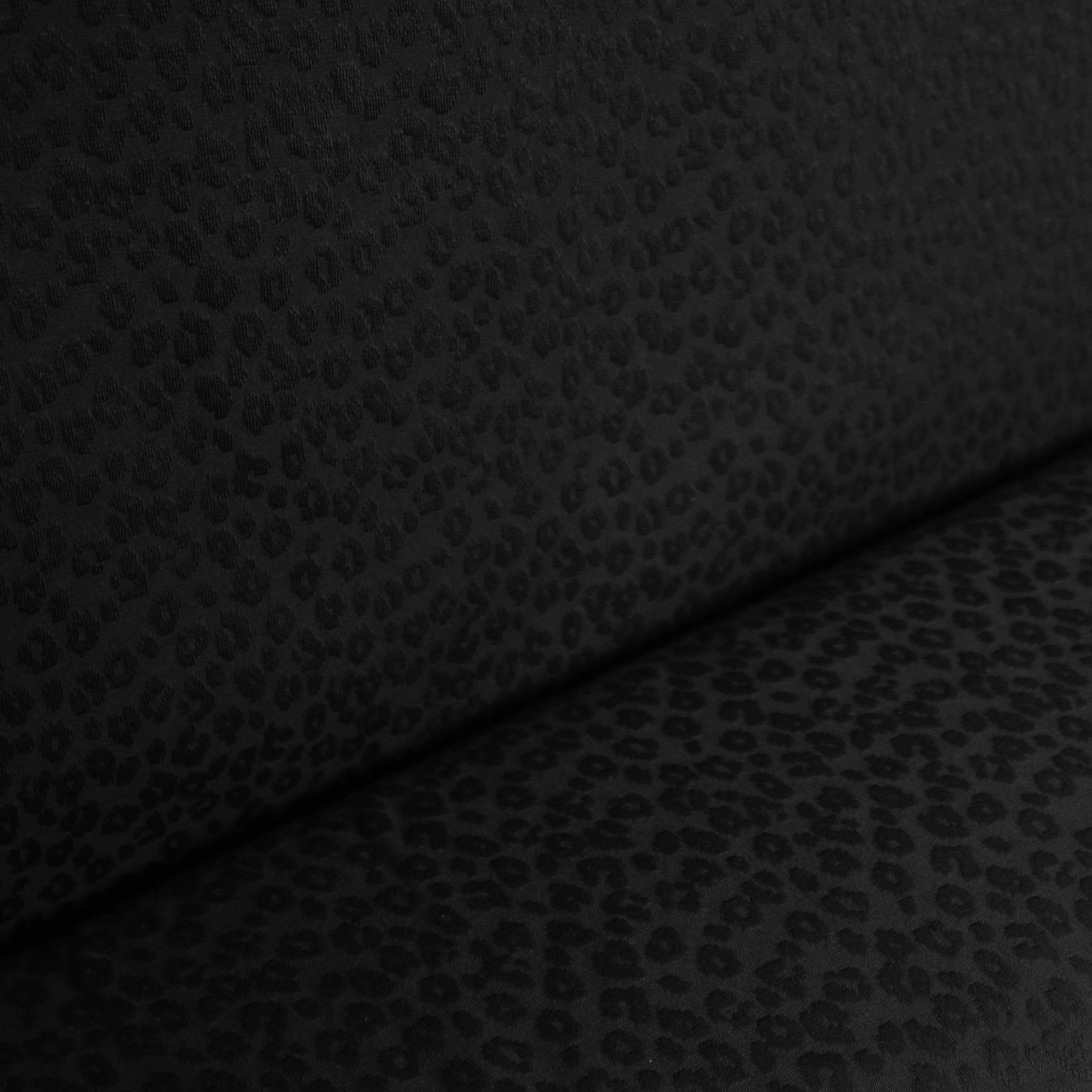 Jacquard jersey luipaardprint zwart 'Lemgo'