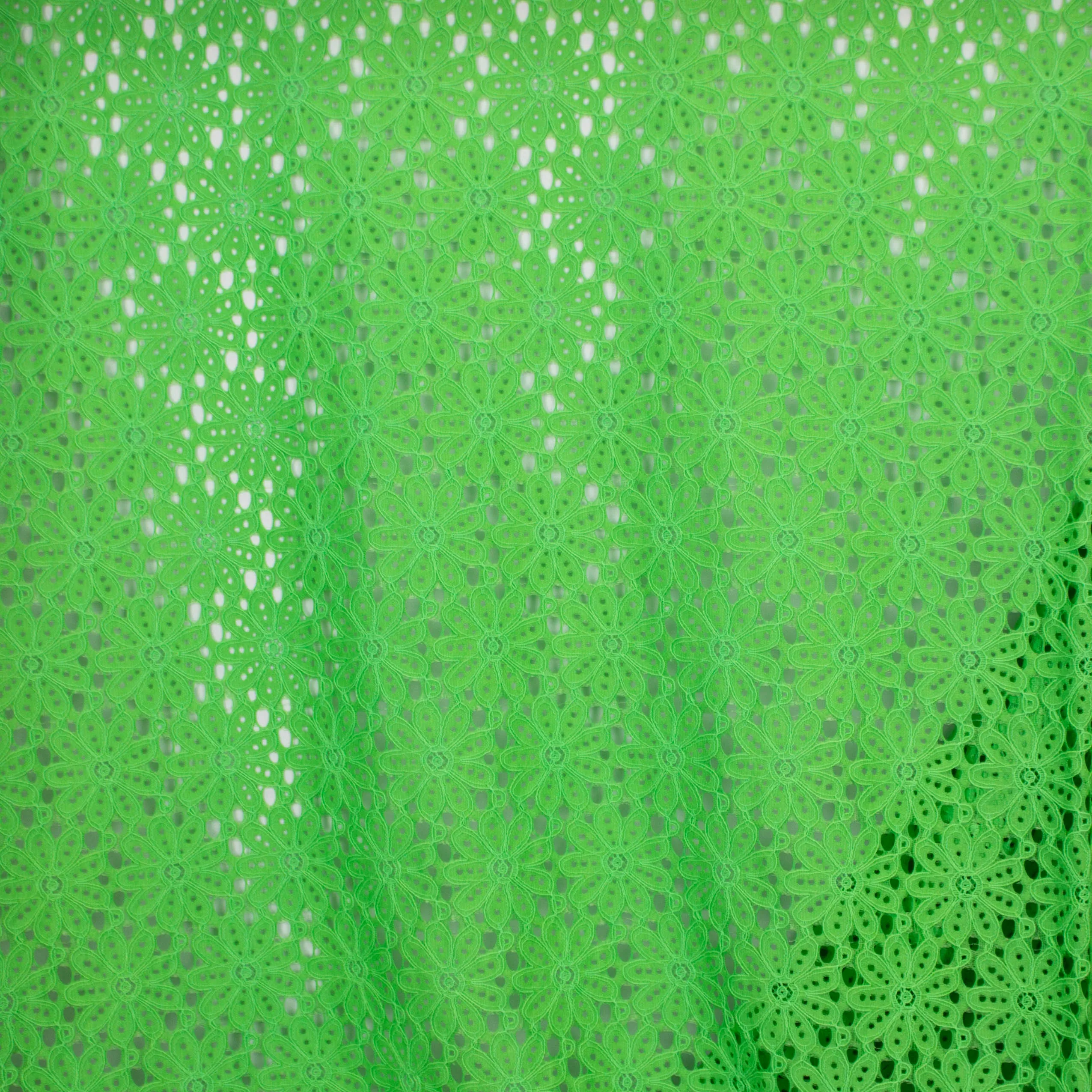 Kant groen met bloemen