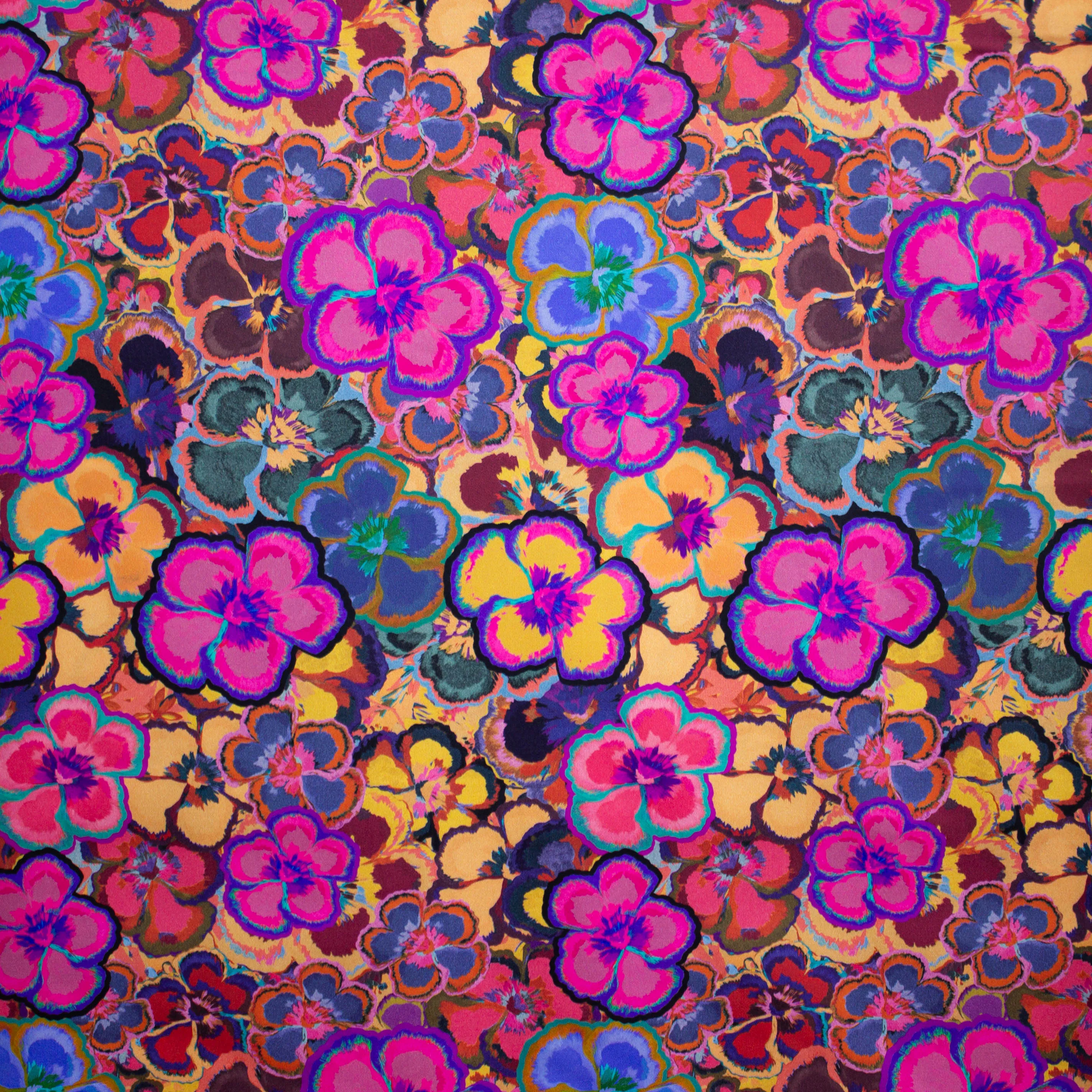 Katoen roze met bloemen - Marylène Madou