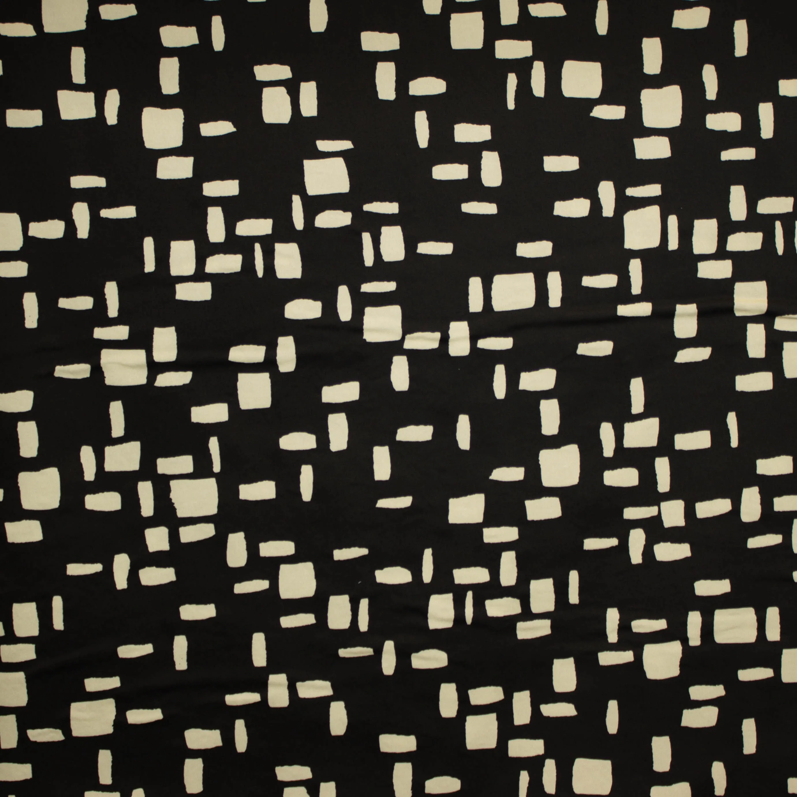 Katoen stretch zwart met beige print - Burda