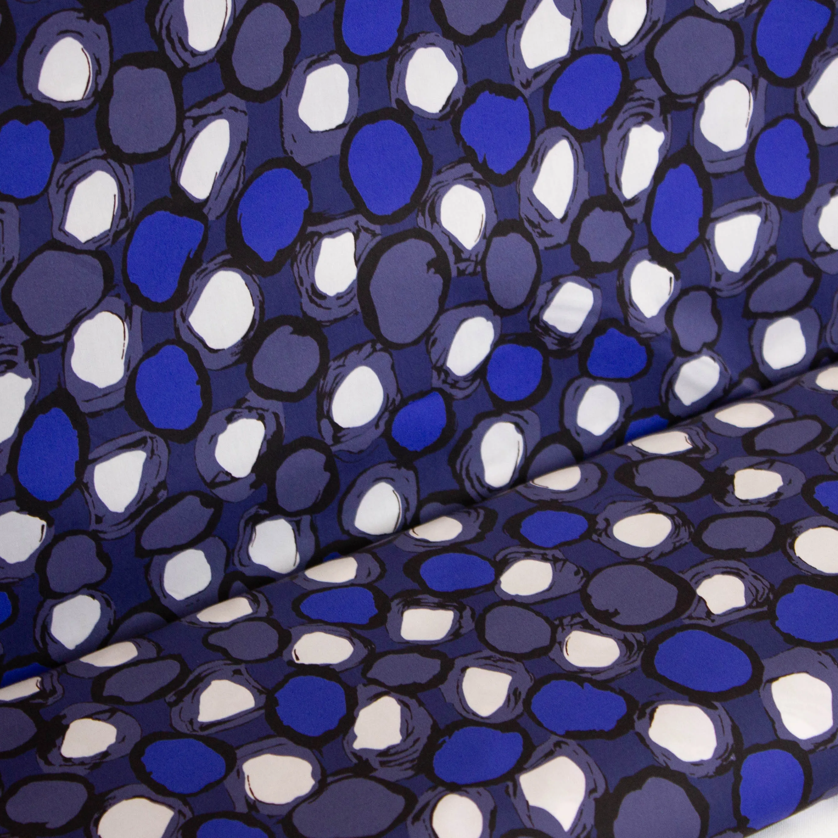 Katoen met blauwe print