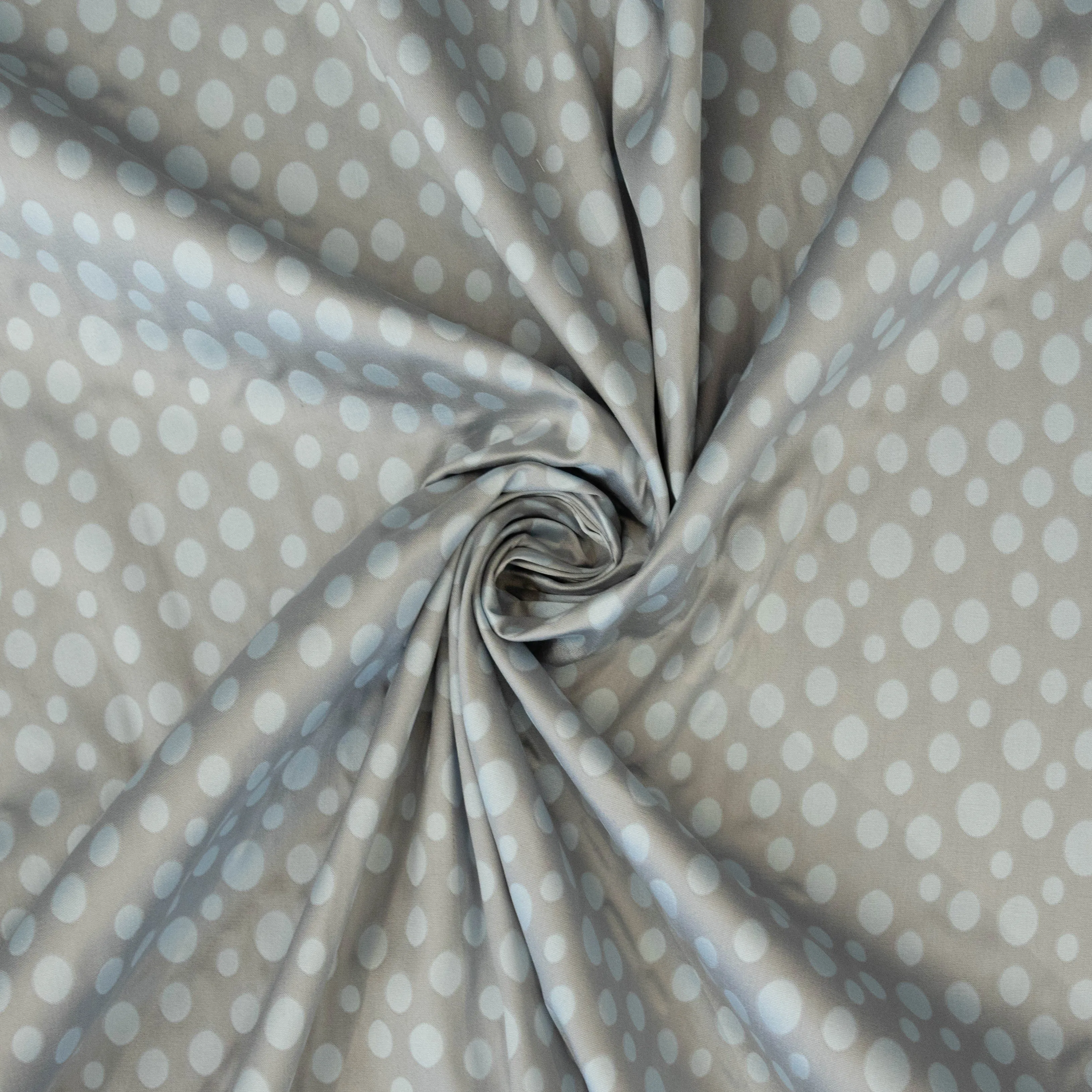 Jacquard dubbelzijdig zilver/grijsblauw met stippen - Lorré