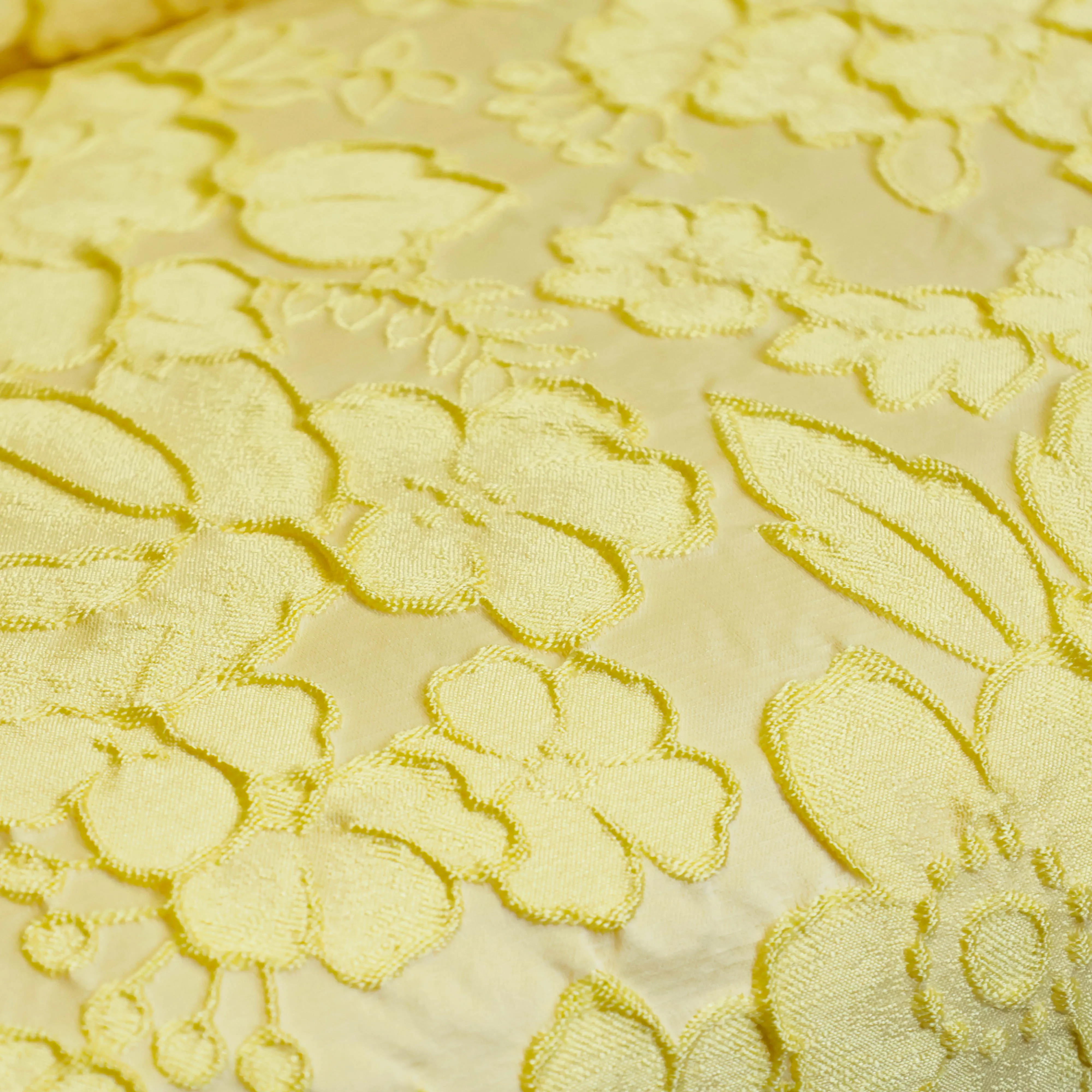 Jacquard geel met bloemen - Lorré