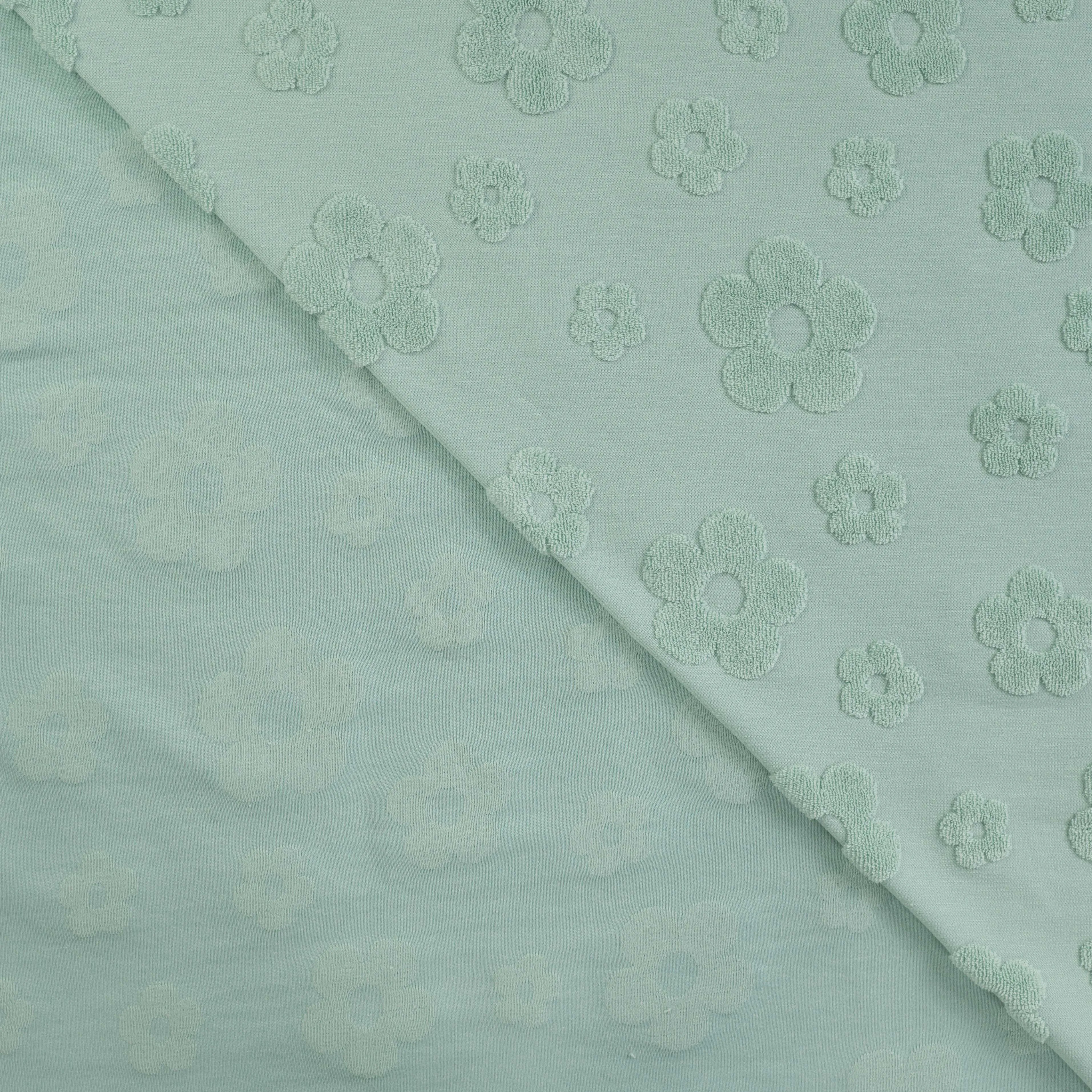 Jacquard bloemen dusty mint