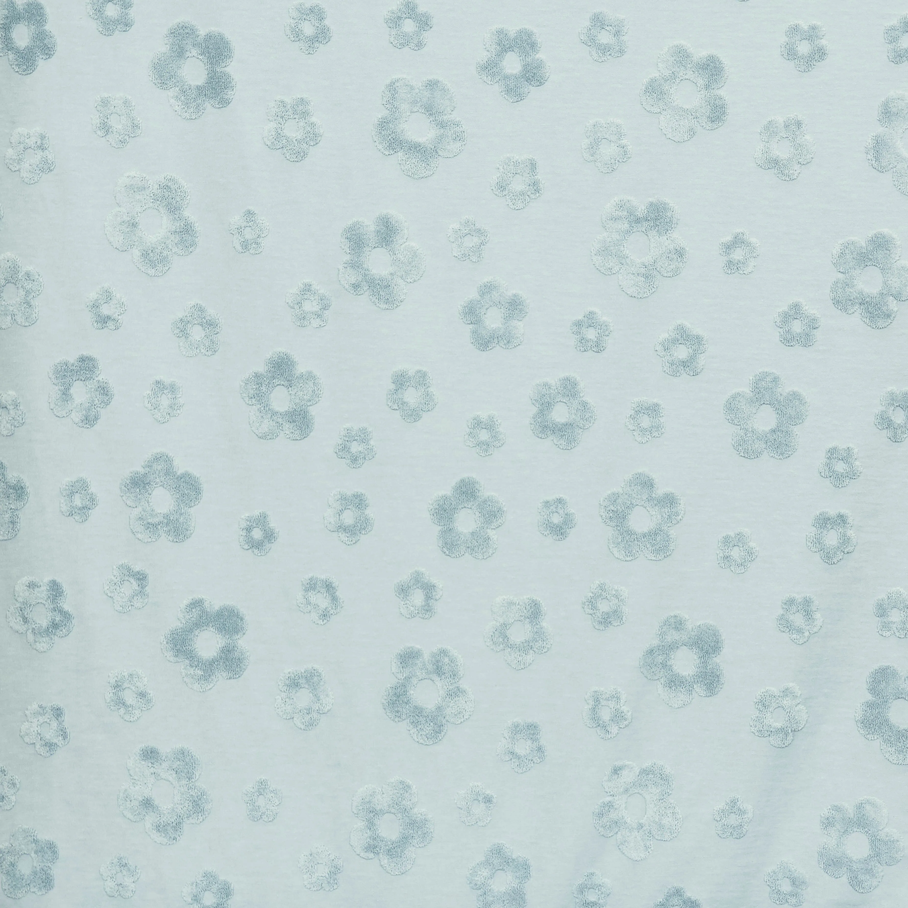Jacquard licht blauw met bloemen