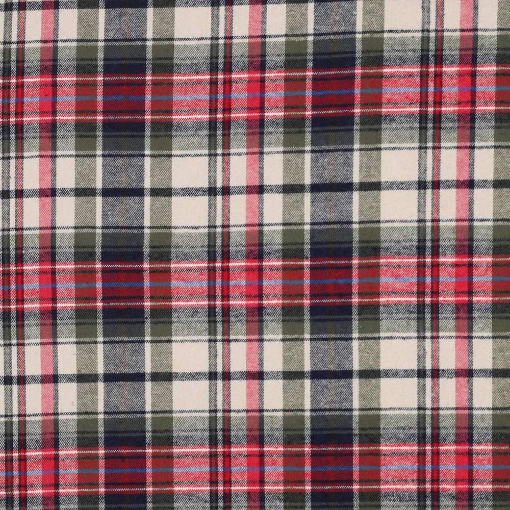 Flanel geruit groen en rood - Poppy