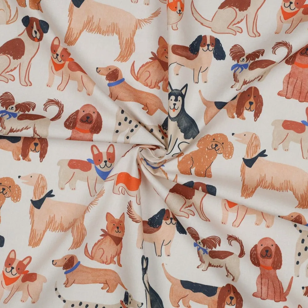 Katoen poplin met honden - Poppy